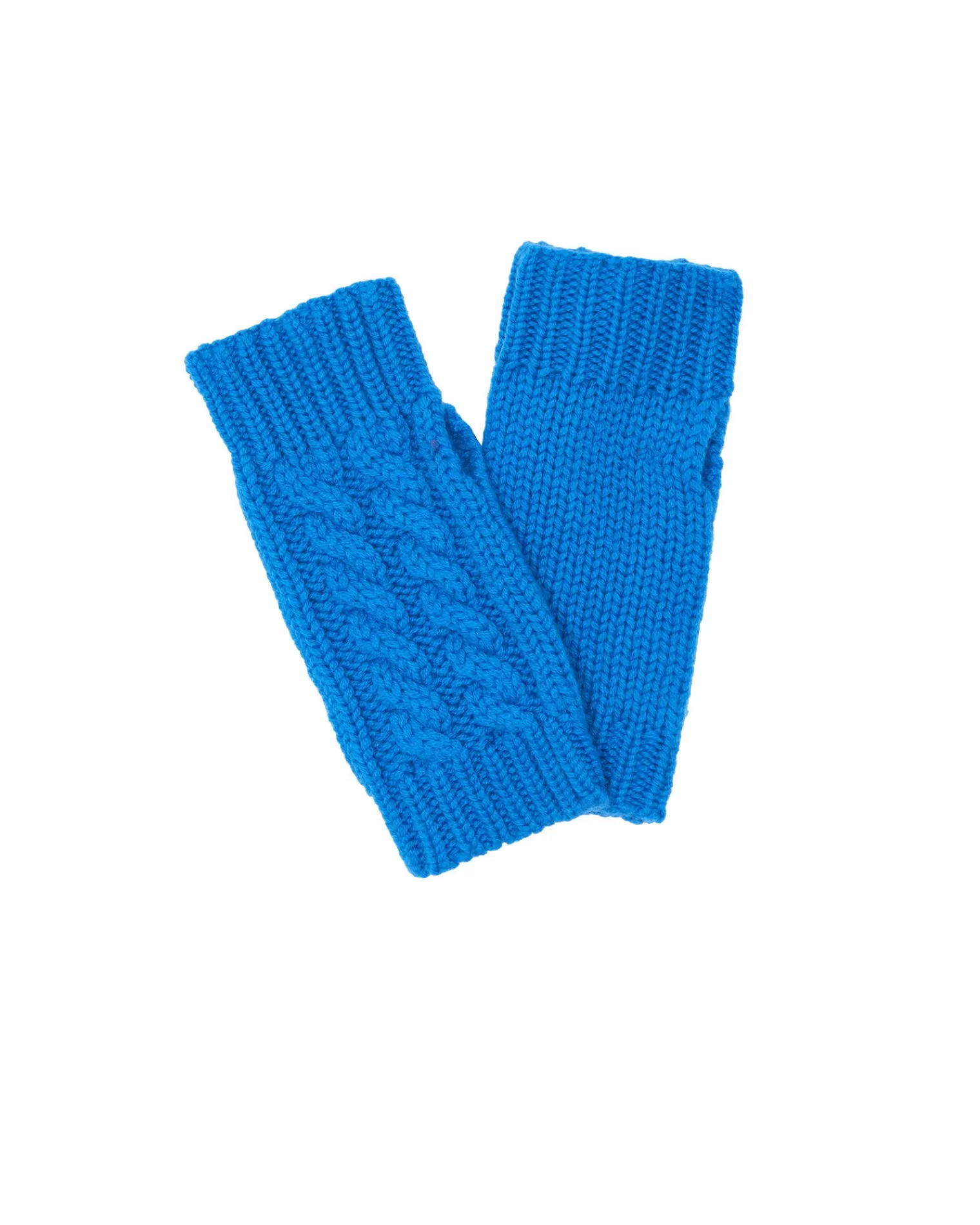 Kujten Gloves & Mittens>Twisted Short Cashmere Mittens Bleu Kabalos