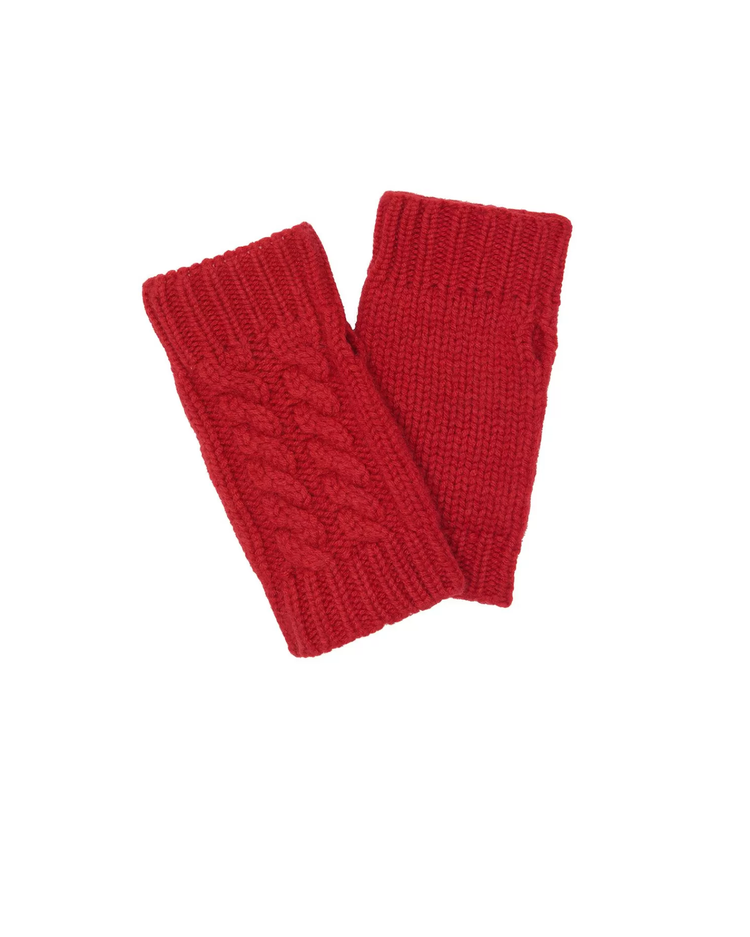 Kujten Gloves & Mittens>Twisted Short Cashmere Mittens Rouge