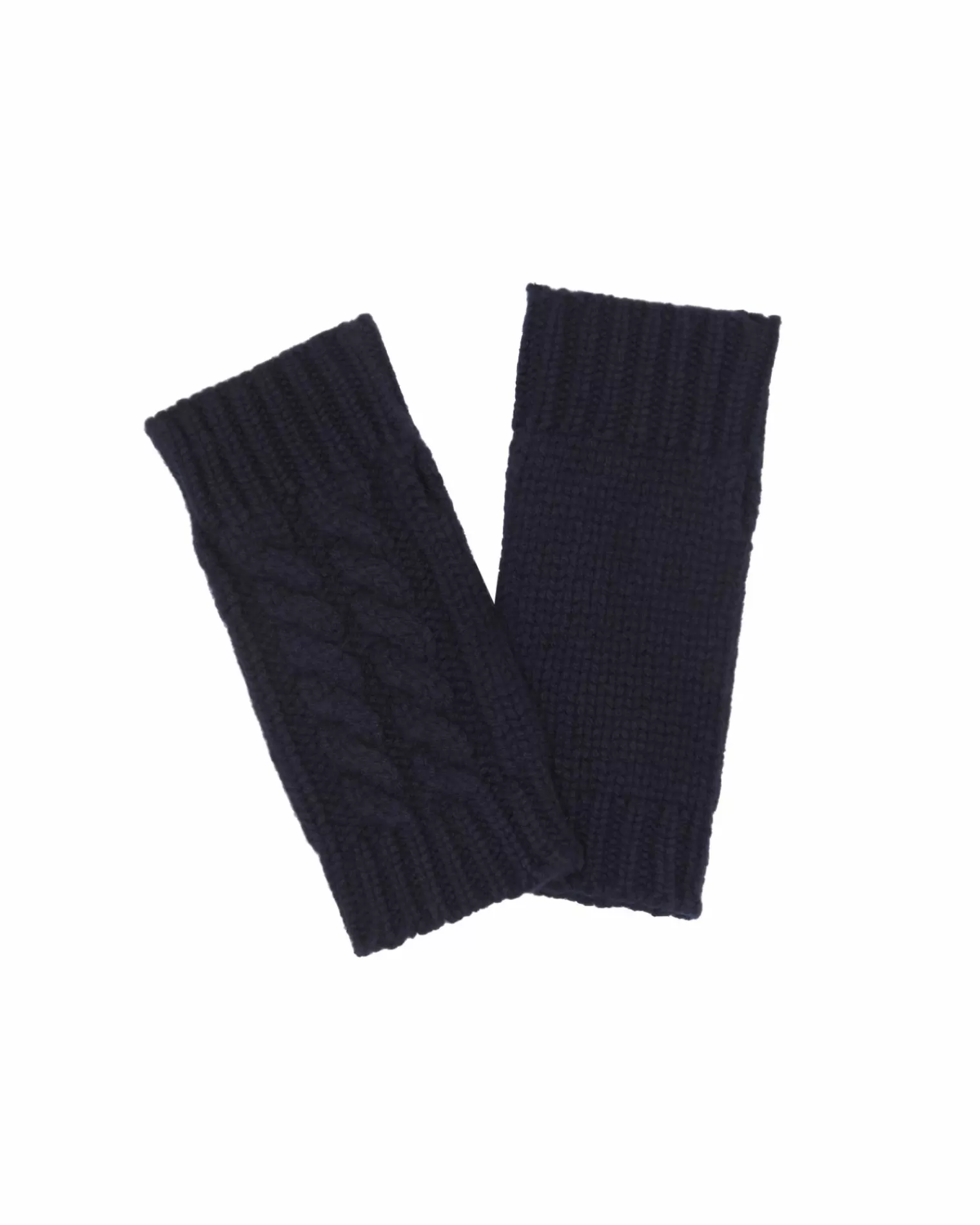 Kujten Gloves & Mittens>Twisted Short Cashmere Mittens, 12-Threads Bleu Marine Fonce