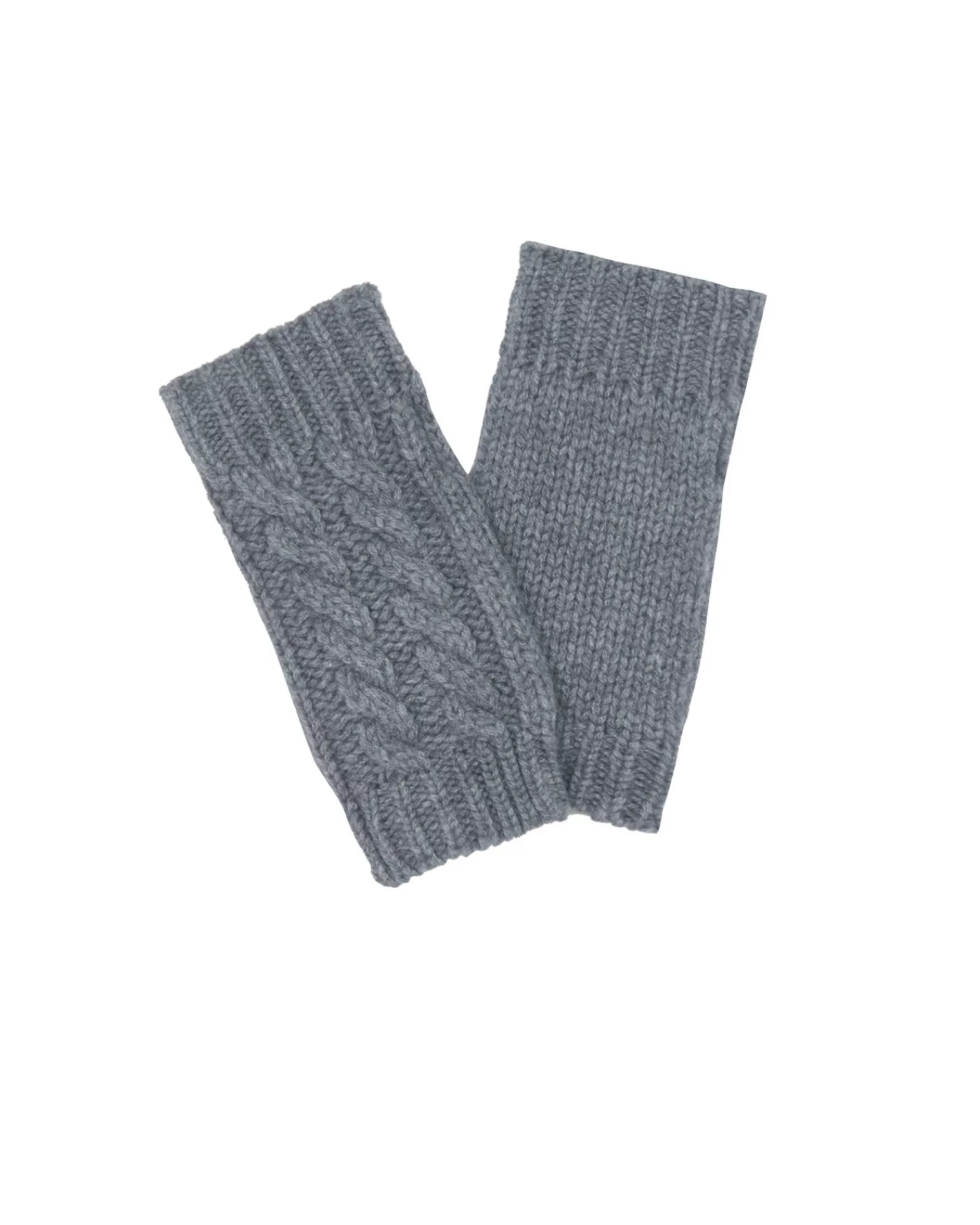 Kujten Gloves & Mittens>Twisted Short Cashmere Mittens, 12-Threads Gris Flanelle