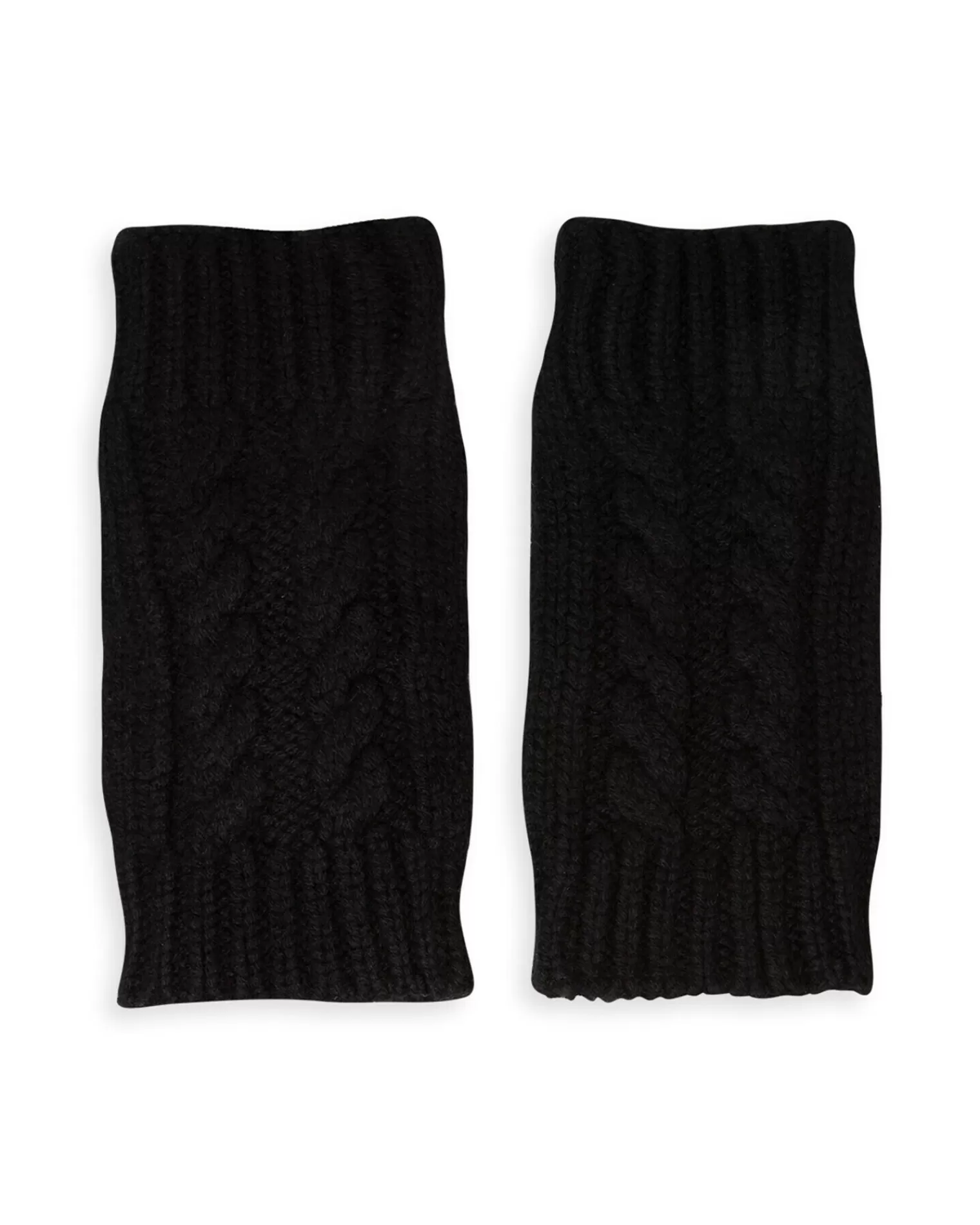 Kujten Gloves & Mittens>Twisted Short Cashmere Mittens, 12-Threads Noir