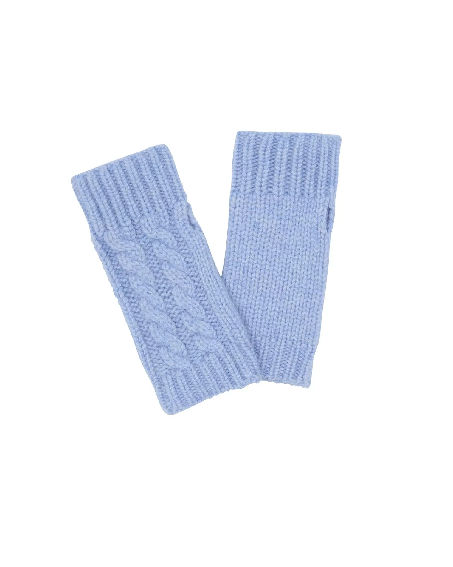 Kujten Gloves & Mittens>Twisted Short Cashmere Mittens, 12-Threads Bleu Jeans