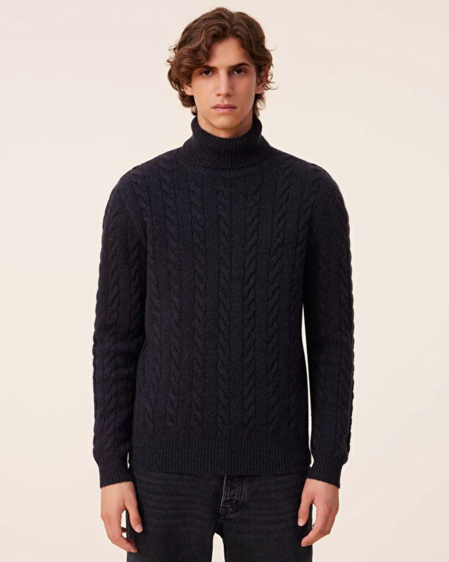 Kujten Sweaters & Sweatshirts>Twisted Turtleneck Cashmere Sweater, 8-Threads Ocean