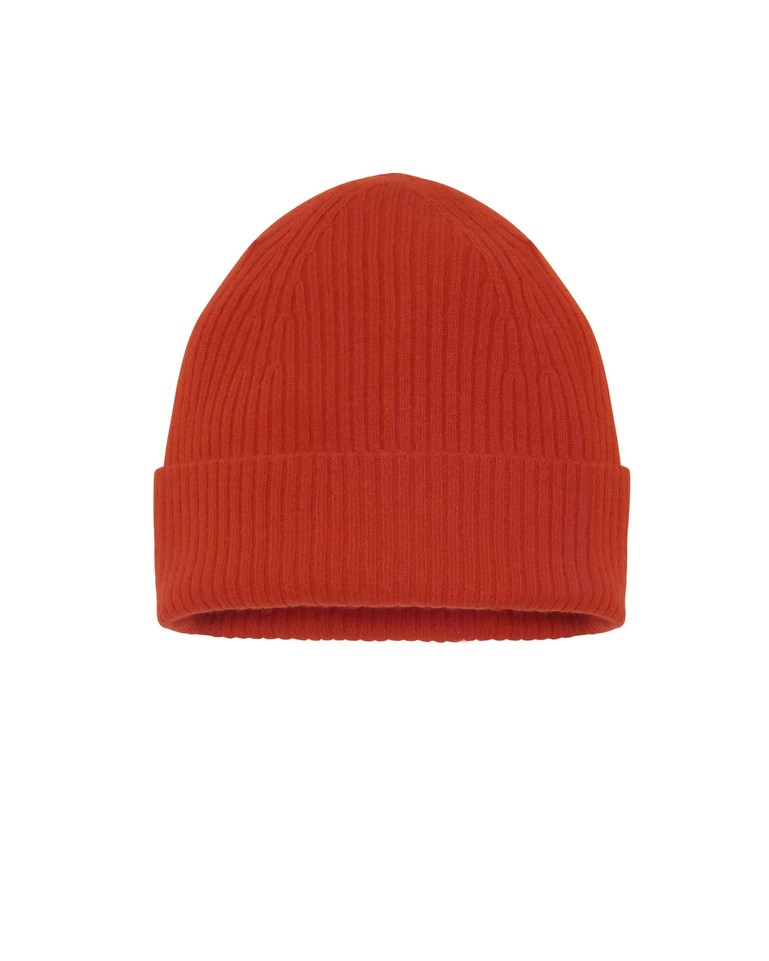 Kujten Hats & Headbands>Unisex Beanie With Cashmere Cuff, 2-Threads Orange Rosso