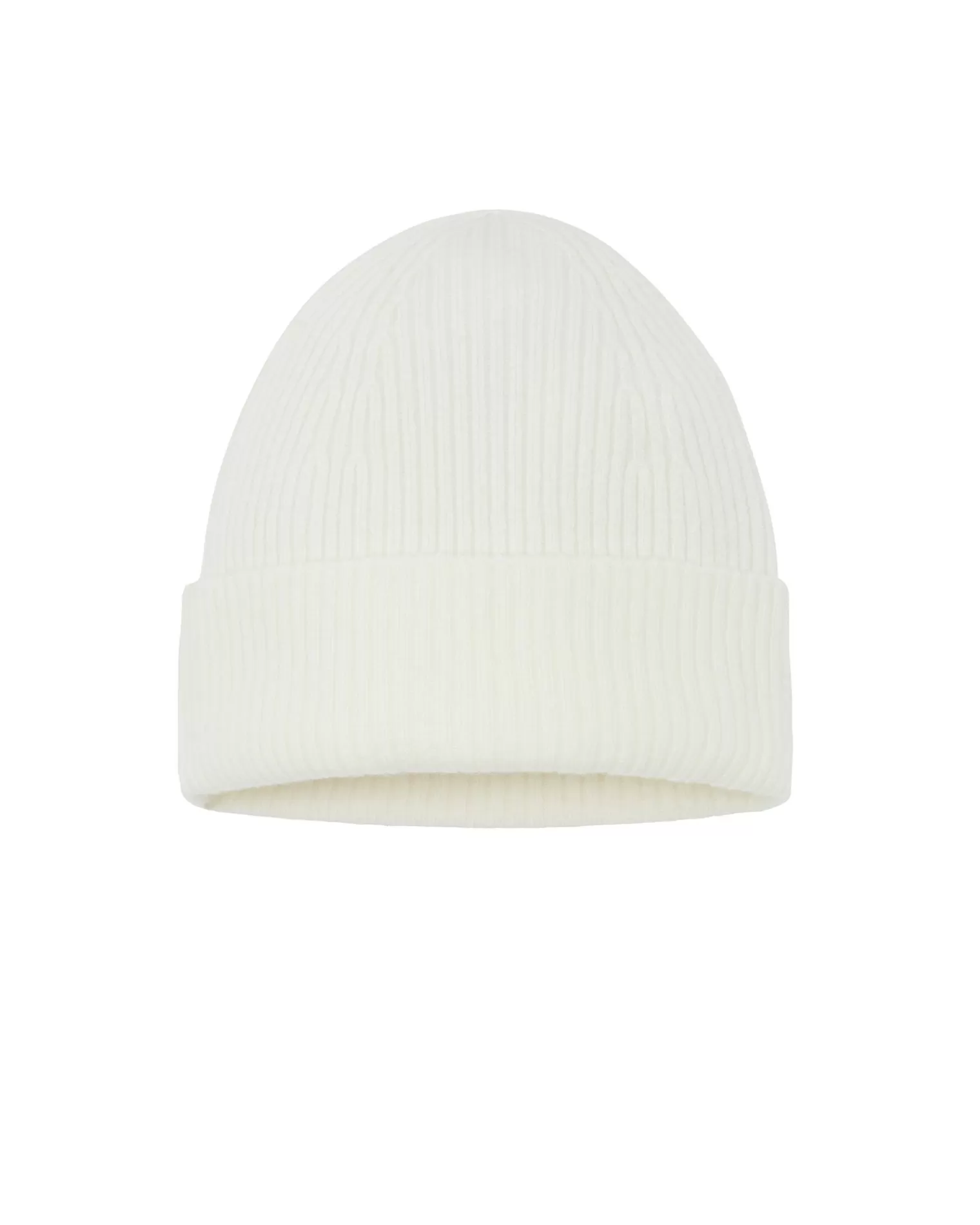 Kujten Hats & Headbands>Unisex Beanie With Cashmere Cuff, 2-Threads Blanc