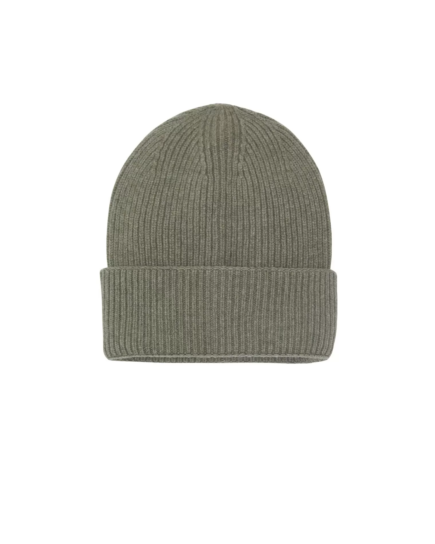 Kujten Hats & Headbands>Unisex Beanie With Cashmere Cuff, 8-Threads Kaki Chine