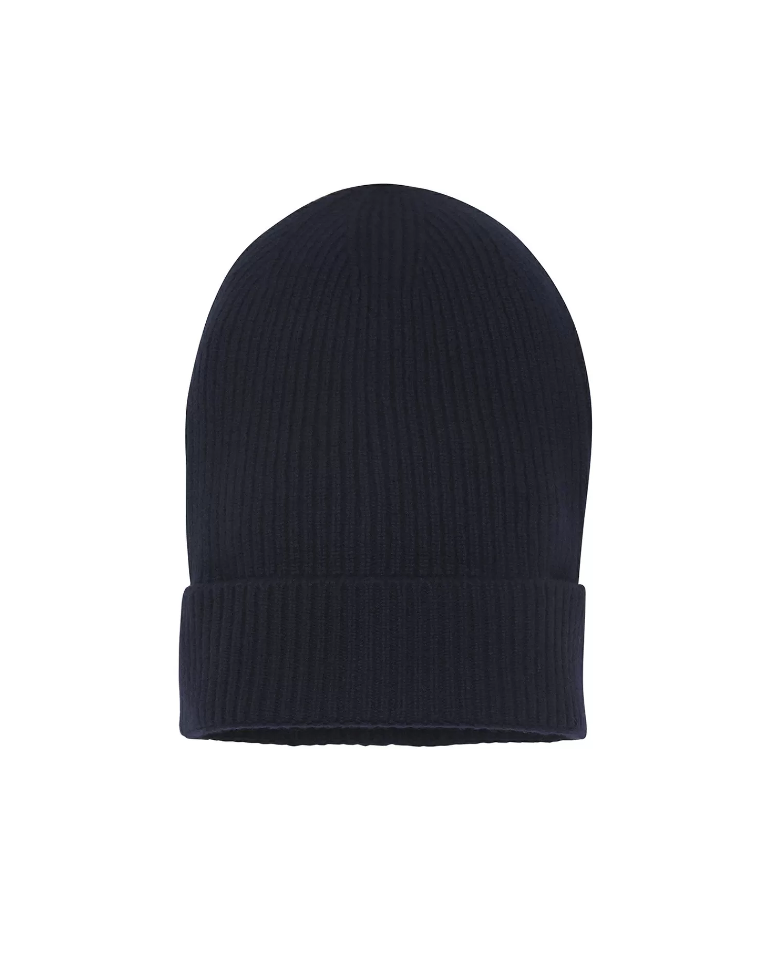 Kujten Hats & Headbands>Unisex Beanie With Cashmere Cuff, 8-Threads Bleu Marine Fonce