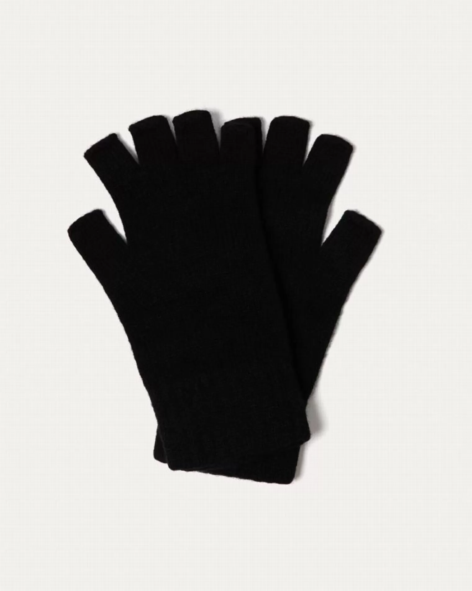 Kujten Gloves & Mittens>Unisex Cashmere Finger Mittens, 4-Threads Noir