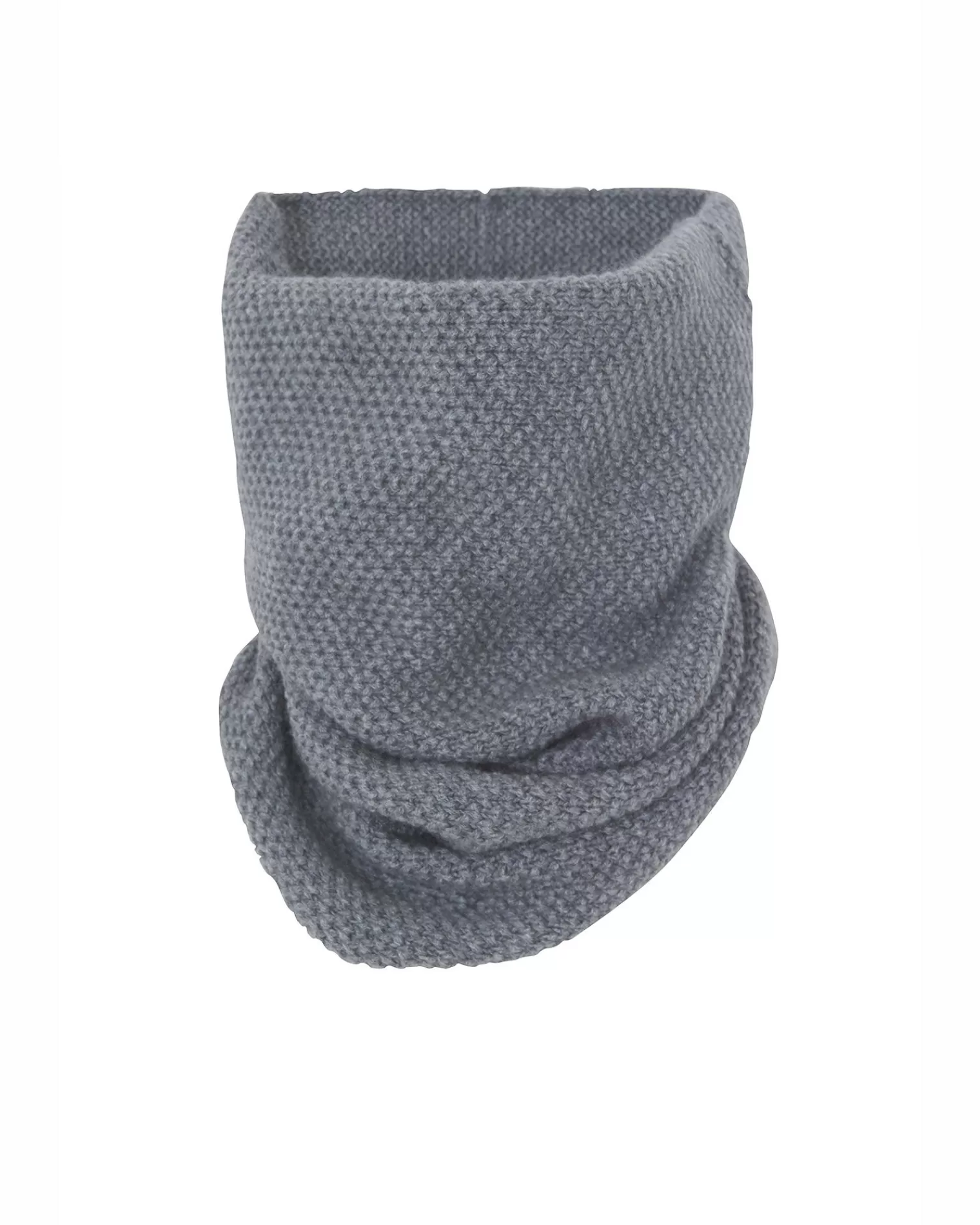 Kujten Scarves & Snoods>Unisex Moss Stitched Cashmere Snood, 6-Threads Gris Flanelle