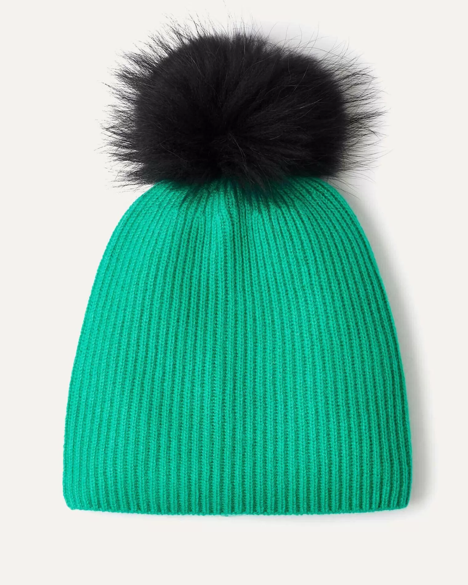 Kujten Hats & Headbands>Unisex Pompom Cashmere Hat Vert Emeraude