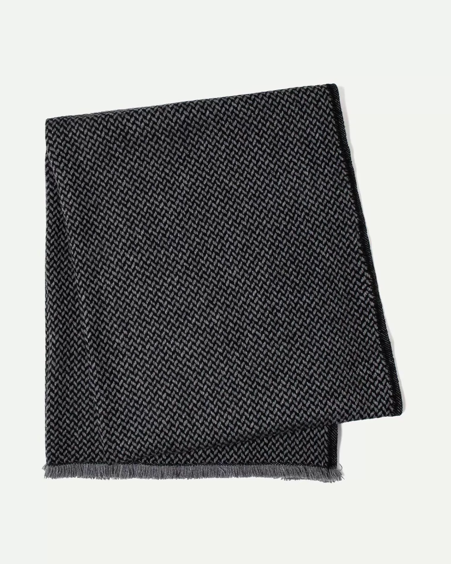 Kujten Scarves & Snoods>Unisex Woven Cashmere Scarf Gris Flanelle