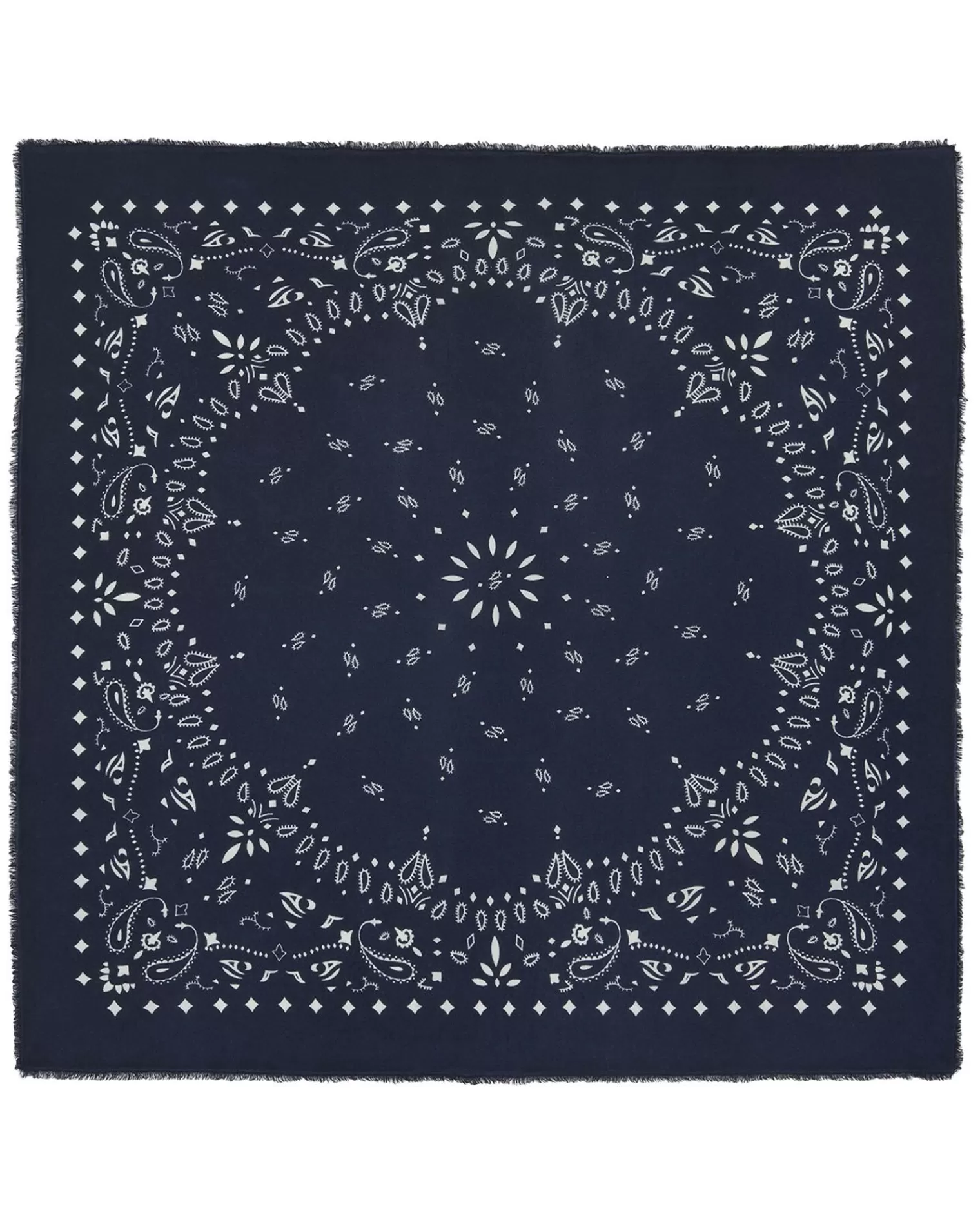 Kujten Scarves & Snoods>Very Large Cashmere Bandana, 2-Threads Bleu Marine Fonce