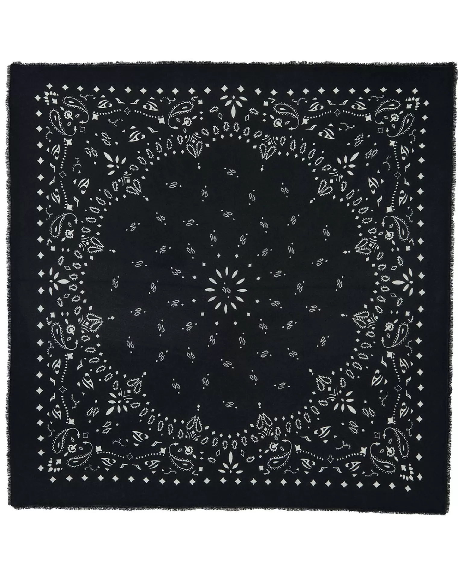 Kujten Scarves & Snoods>Very Large Cashmere Bandana, 2-Threads Noir