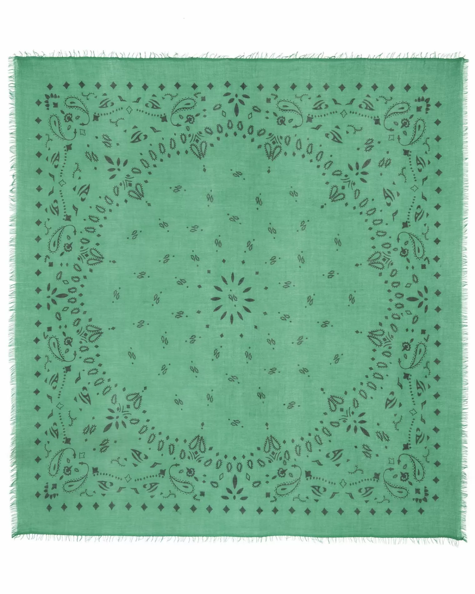 Kujten Scarves & Snoods>Very Large Light Weight Cashmere Bandana, 2-Threads Vert Gazon