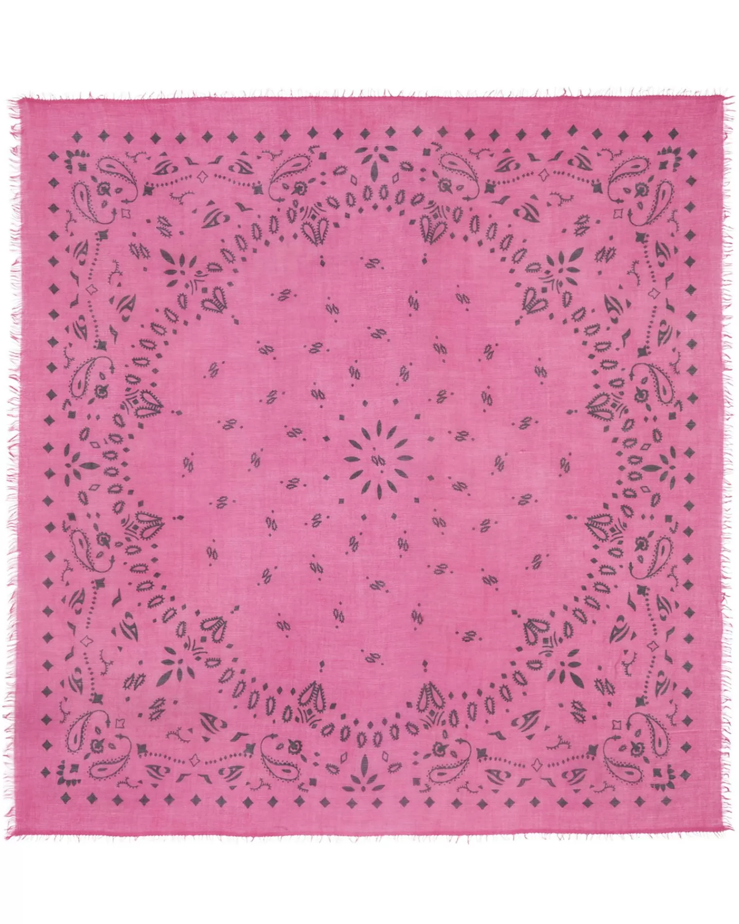 Kujten Scarves & Snoods>Very Large Light Weight Cashmere Bandana, 2-Threads Rose Fushia