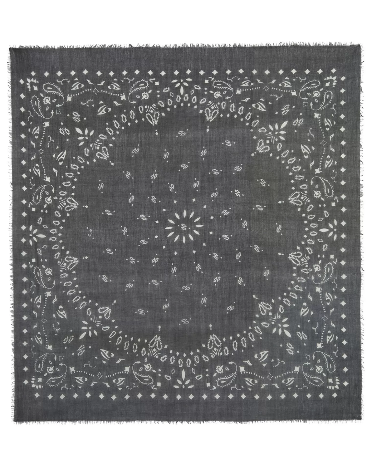 Kujten Scarves & Snoods>Very Large Light Weight Cashmere Bandana, 2-Threads Noir