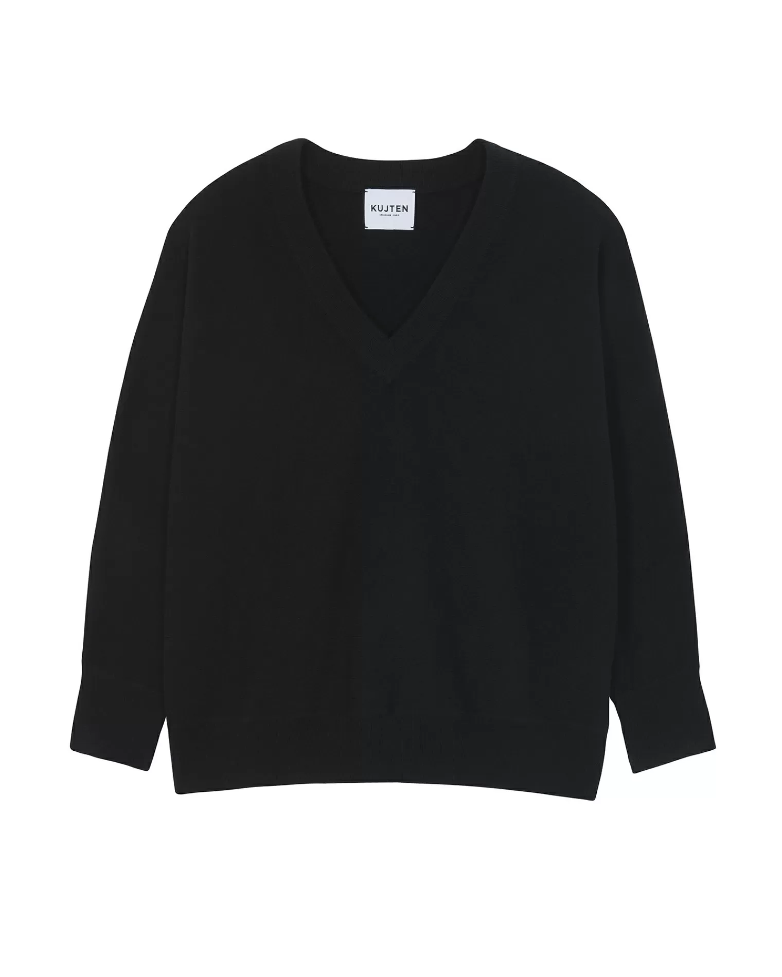 Kujten Sweaters & Sweatshirts>V-Neck Cashmere Sweater Noir