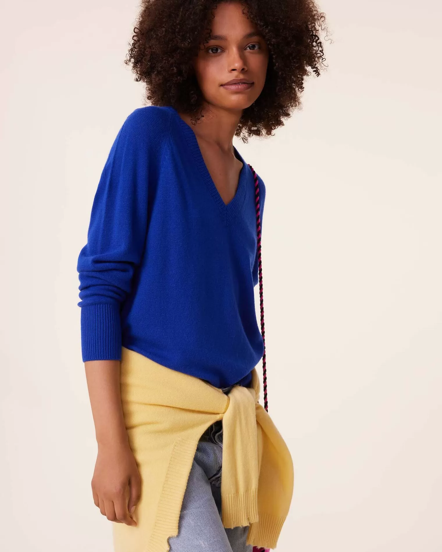 Kujten Sweaters & Sweatshirts>V-Neck Cashmere Sweater, 2-Threads Deep Kabalos