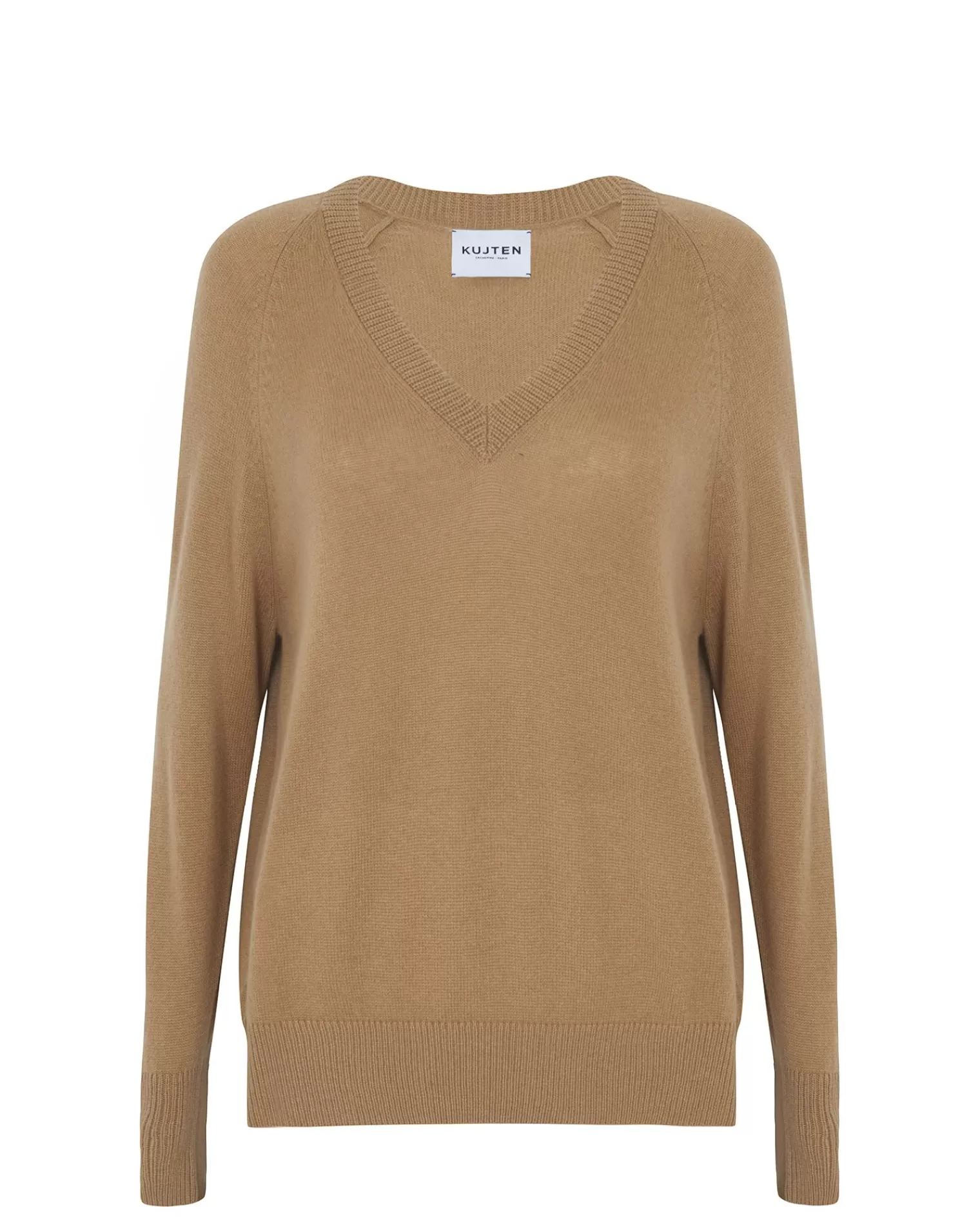 Kujten Sweaters & Sweatshirts>V-Neck Cashmere Sweater, 2-Threads Camelo