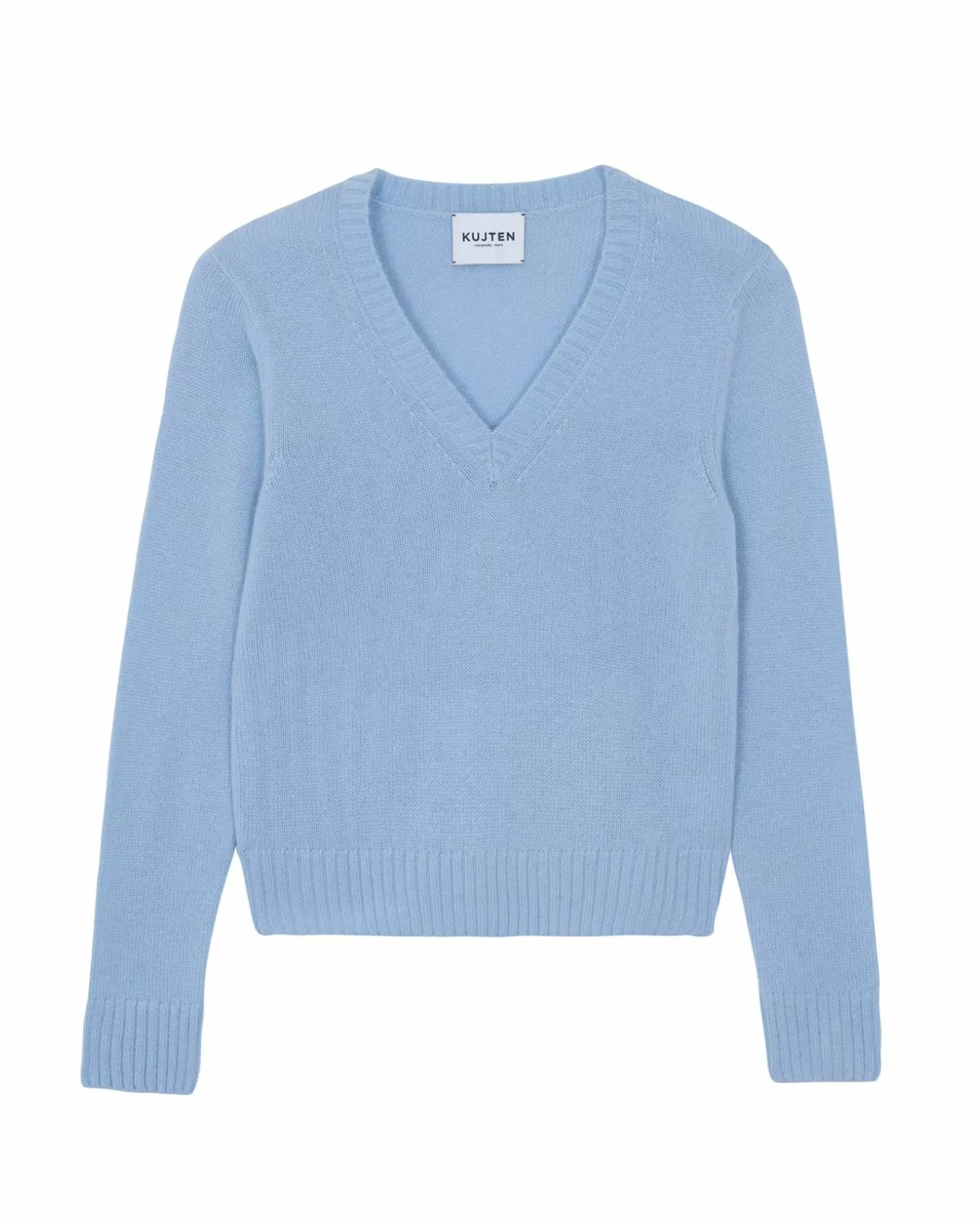 Kujten Sweaters & Sweatshirts>V-Neck Cashmere Sweater, 4-Threads Bleu Jeans