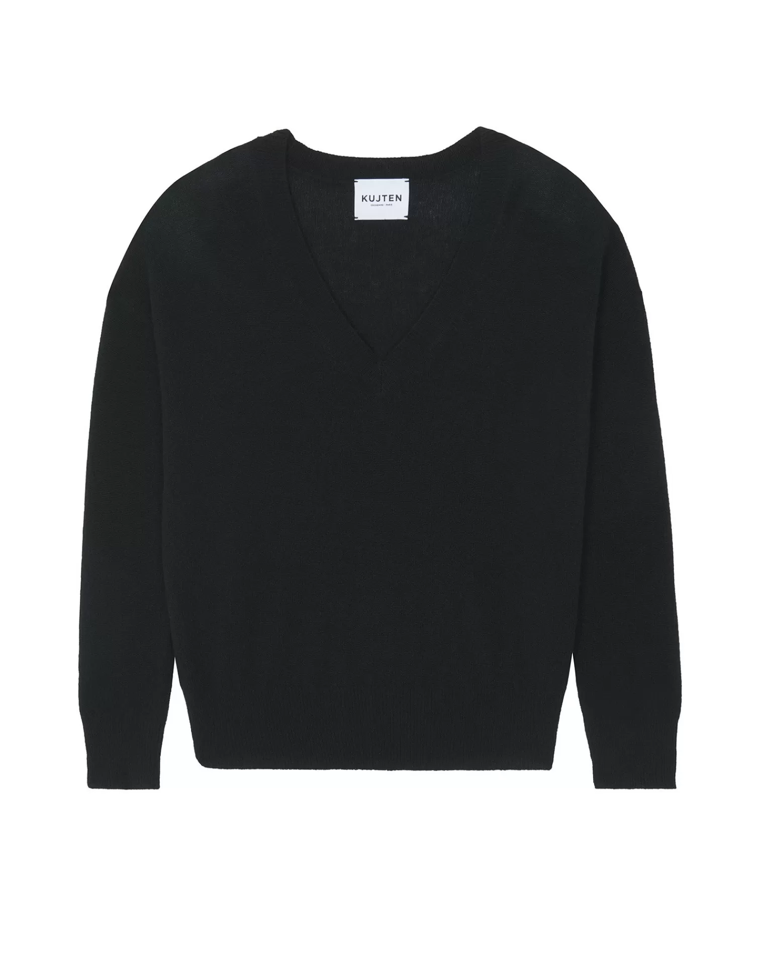 Kujten Sweaters & Sweatshirts>V-Neck Cashmere Sweater Boyfriend Noir