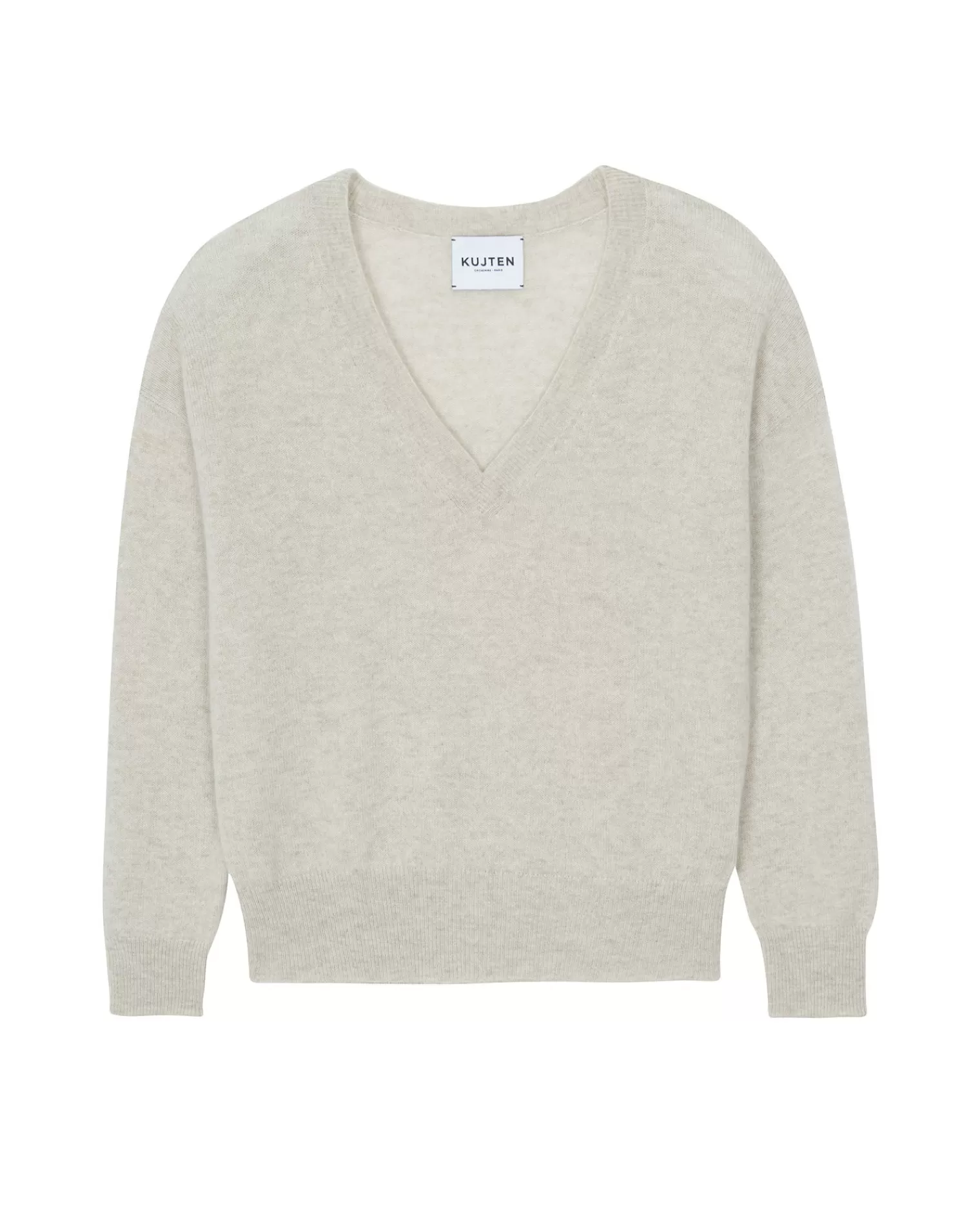 Kujten Sweaters & Sweatshirts>V-Neck Cashmere Sweater Boyfriend Avoine