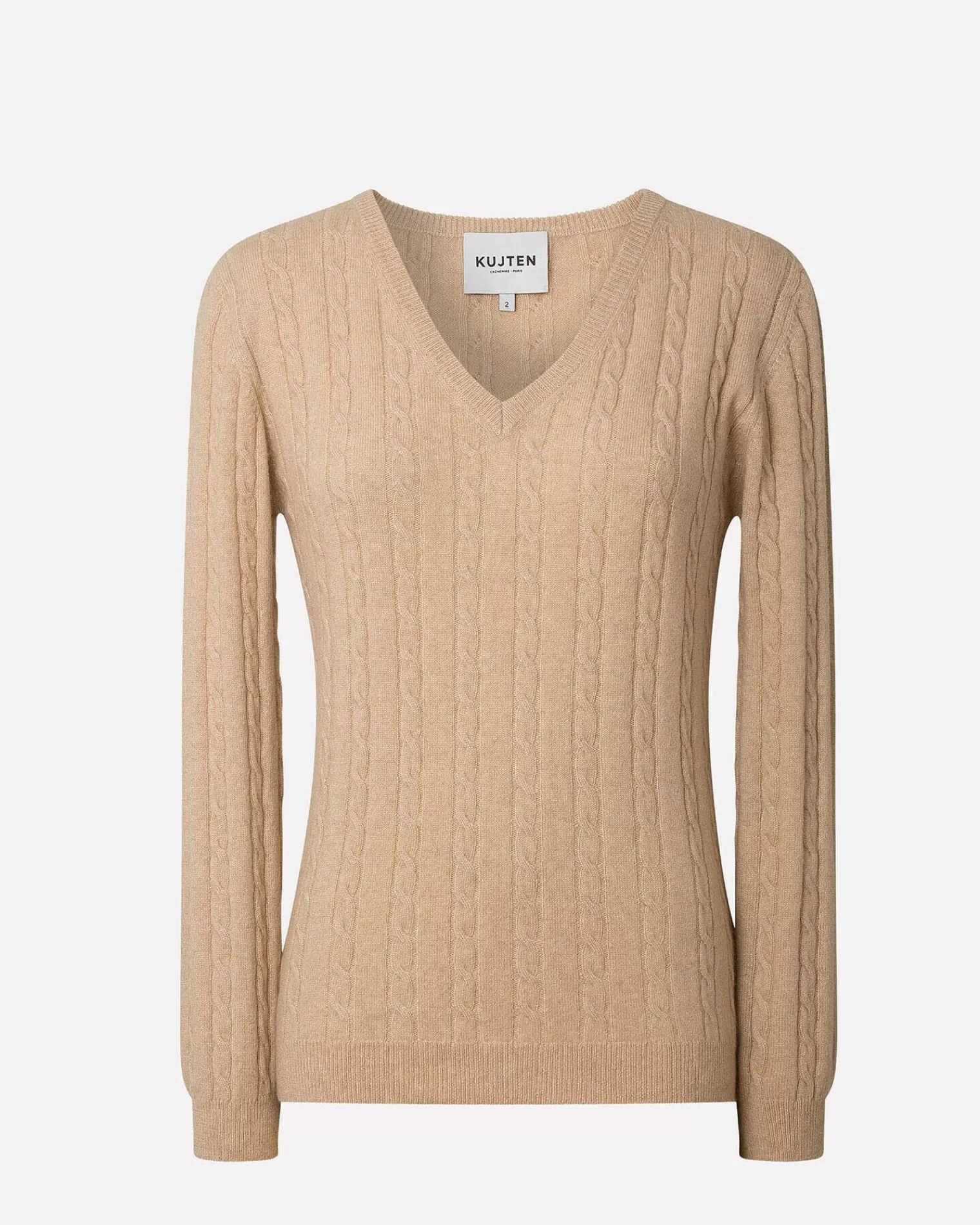 Kujten Sweaters & Sweatshirts>V-Neck Long Sleeves Cashmere Sweater Organique