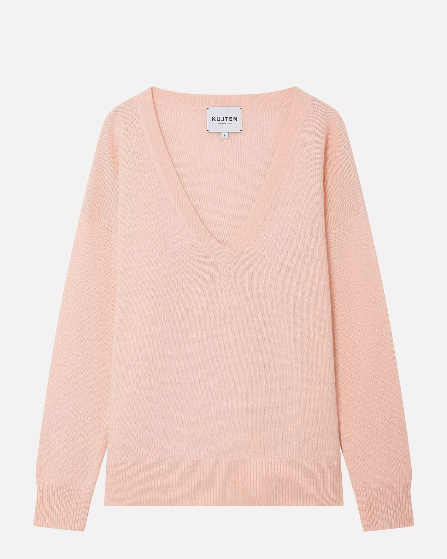 Kujten Sweaters & Sweatshirts>V-Neck Long Sleeves Cashmere Sweater Rose