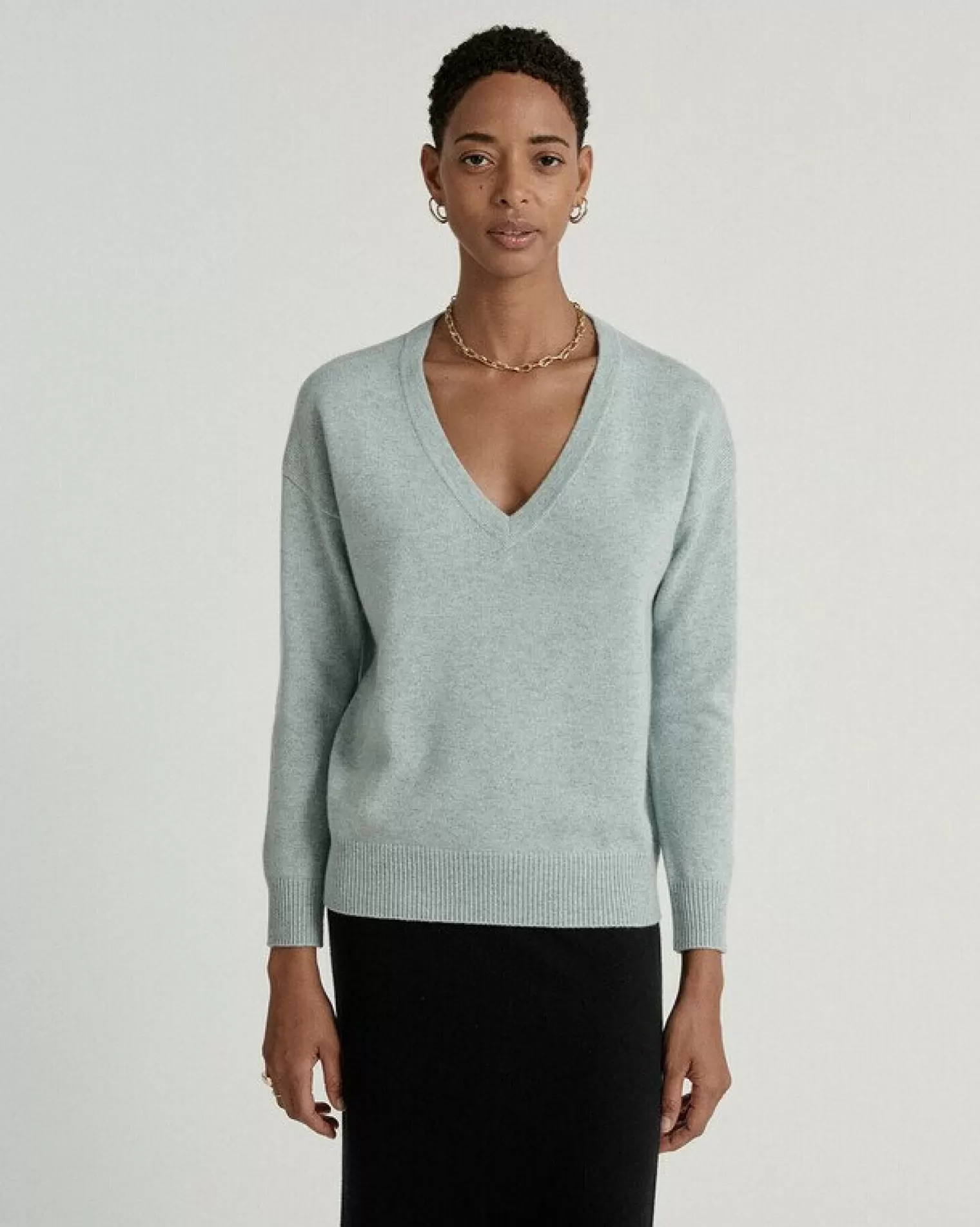 Kujten Sweaters & Sweatshirts>V-Neck Long Sleeves Cashmere Sweater Vert Suzy