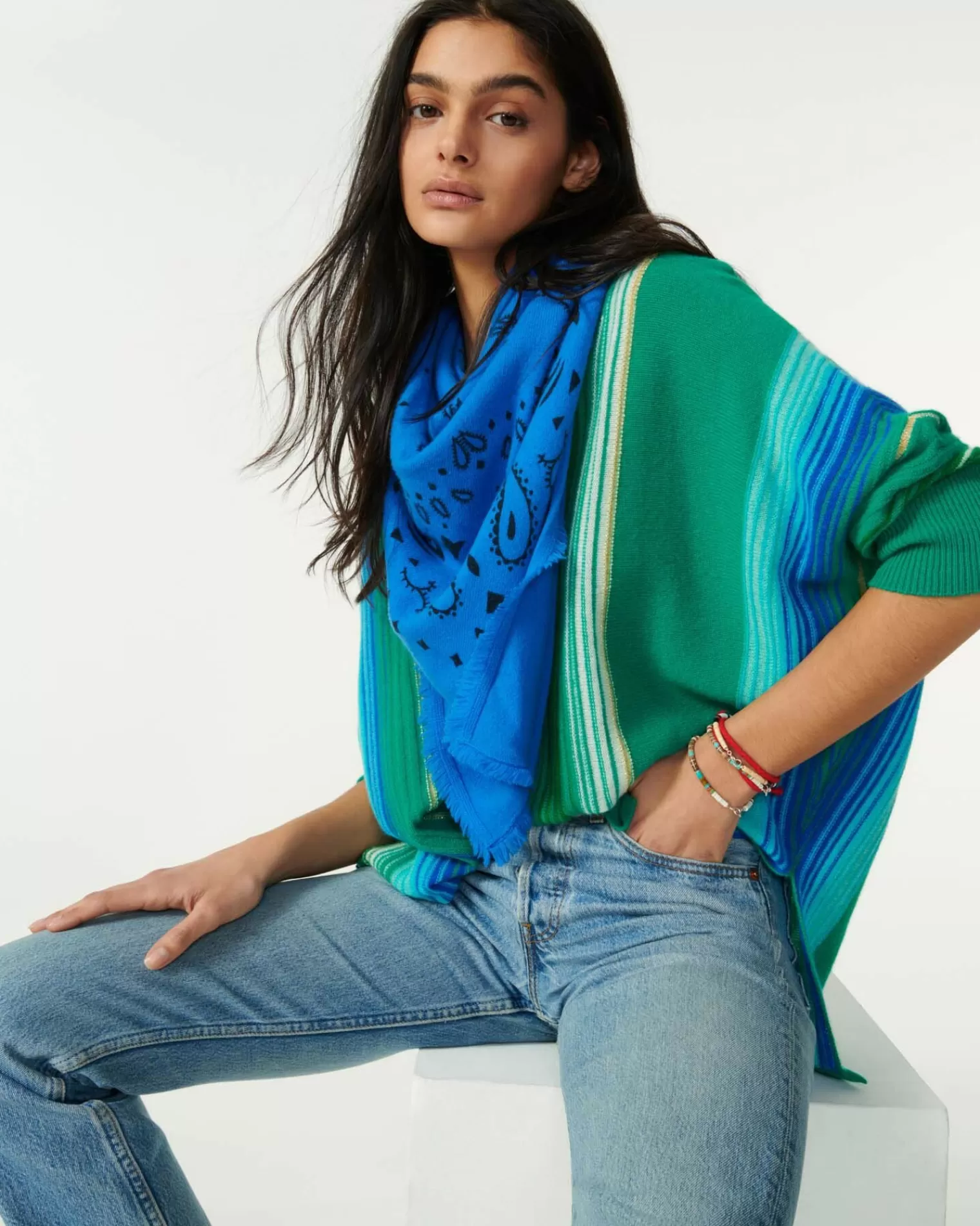 Kujten Sweaters & Sweatshirts>V-Neck Oversize Cashmere Sweater Vert Jade