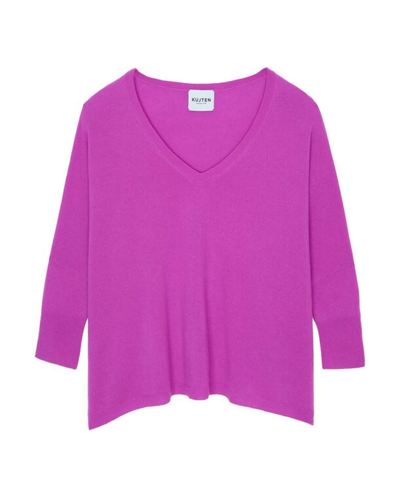 Kujten Sweaters & Sweatshirts>V-Neck Oversize Cashmere Sweater Violet Fluo