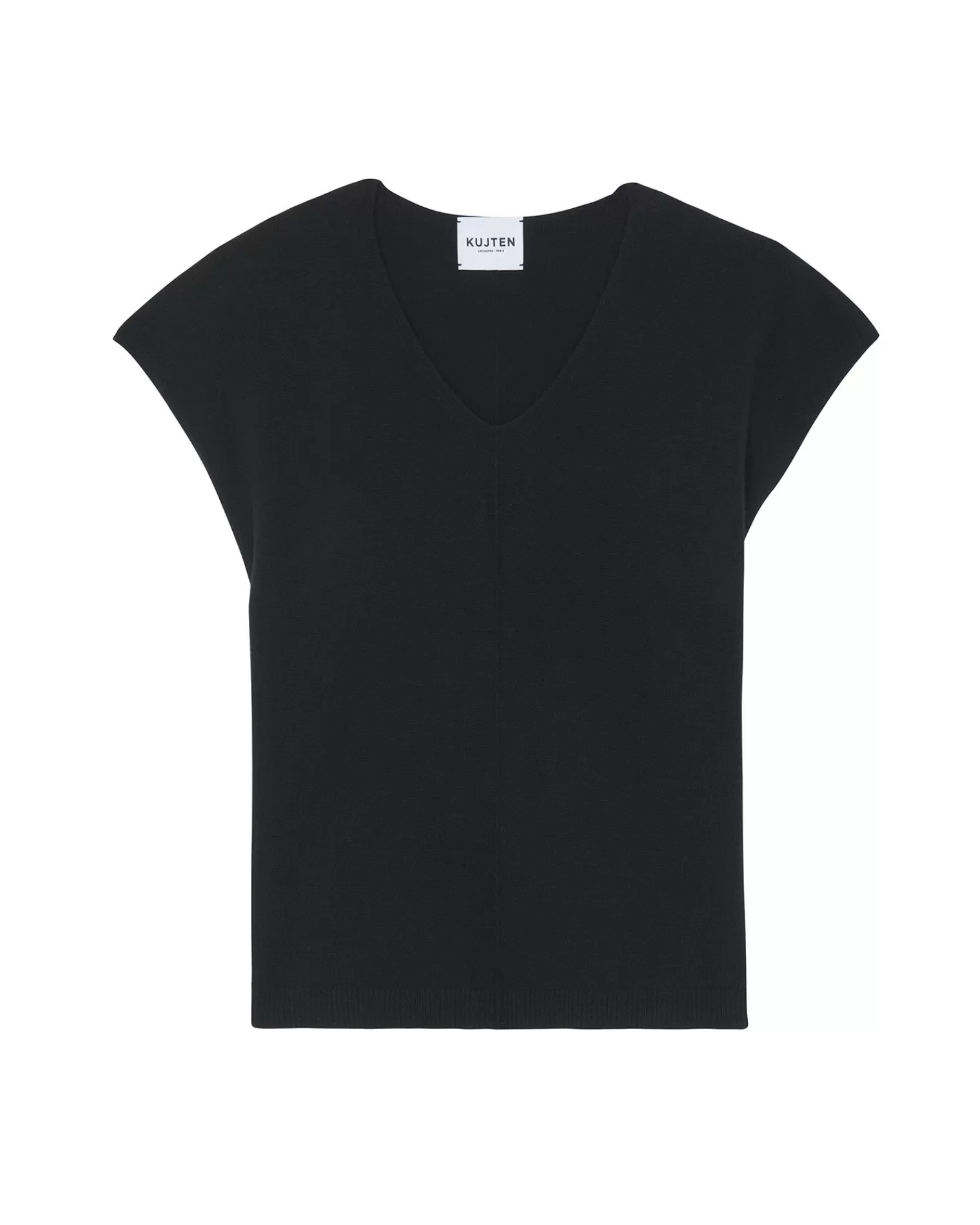 Kujten Sweaters & Sweatshirts>V-Neck Sleeveless Cashmere Sweater Noir