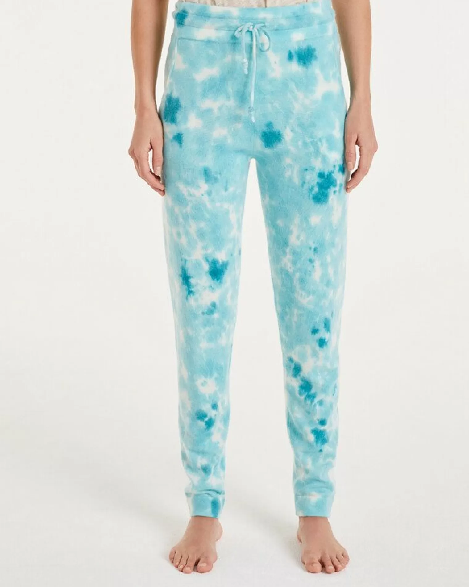 Kujten Joggings & Leggings>Woman Bleached Cashmere Jogging Bleu Turquoise