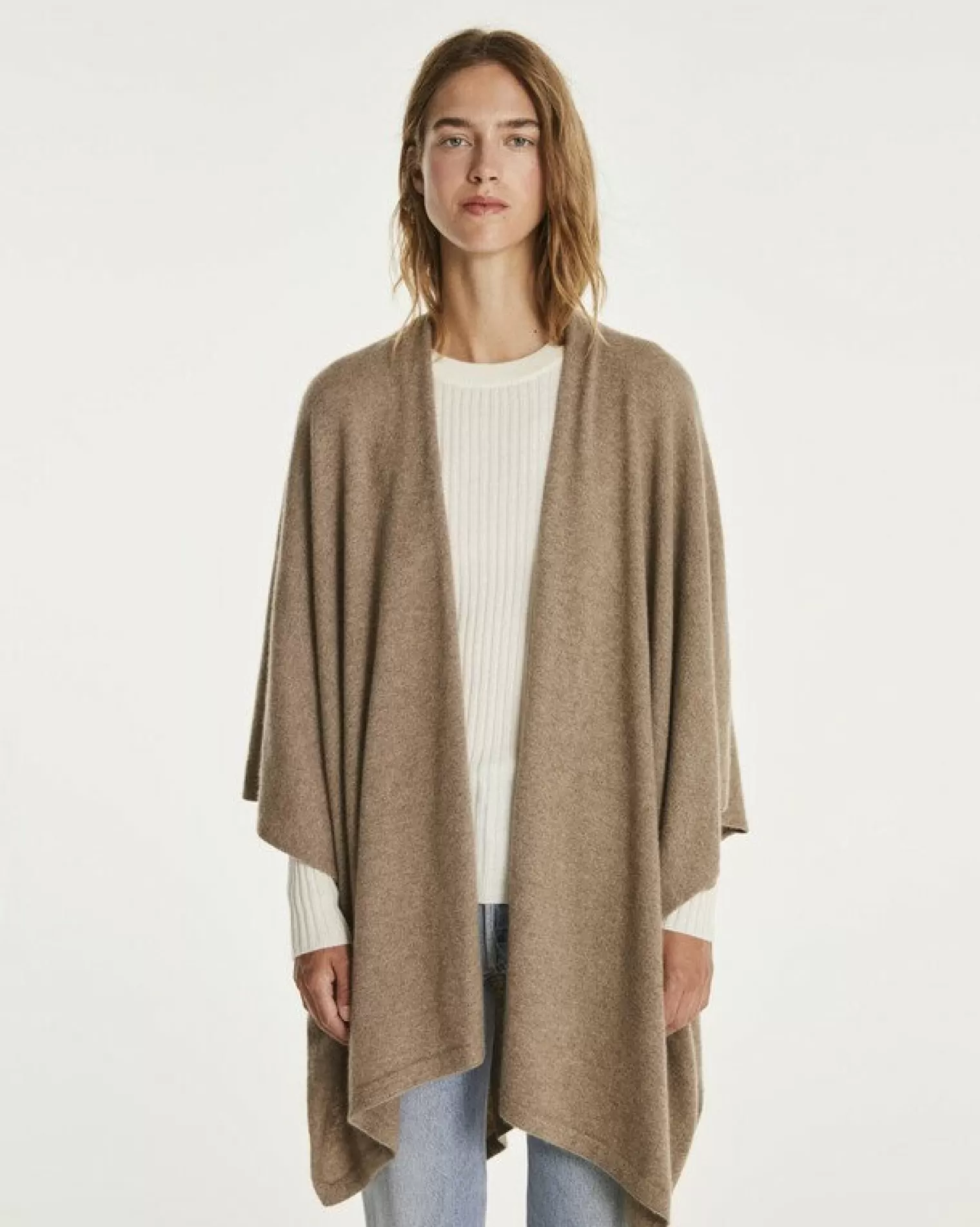 Kujten Capes & Ponchos>Woman Cashmere Cape Beige Taupe