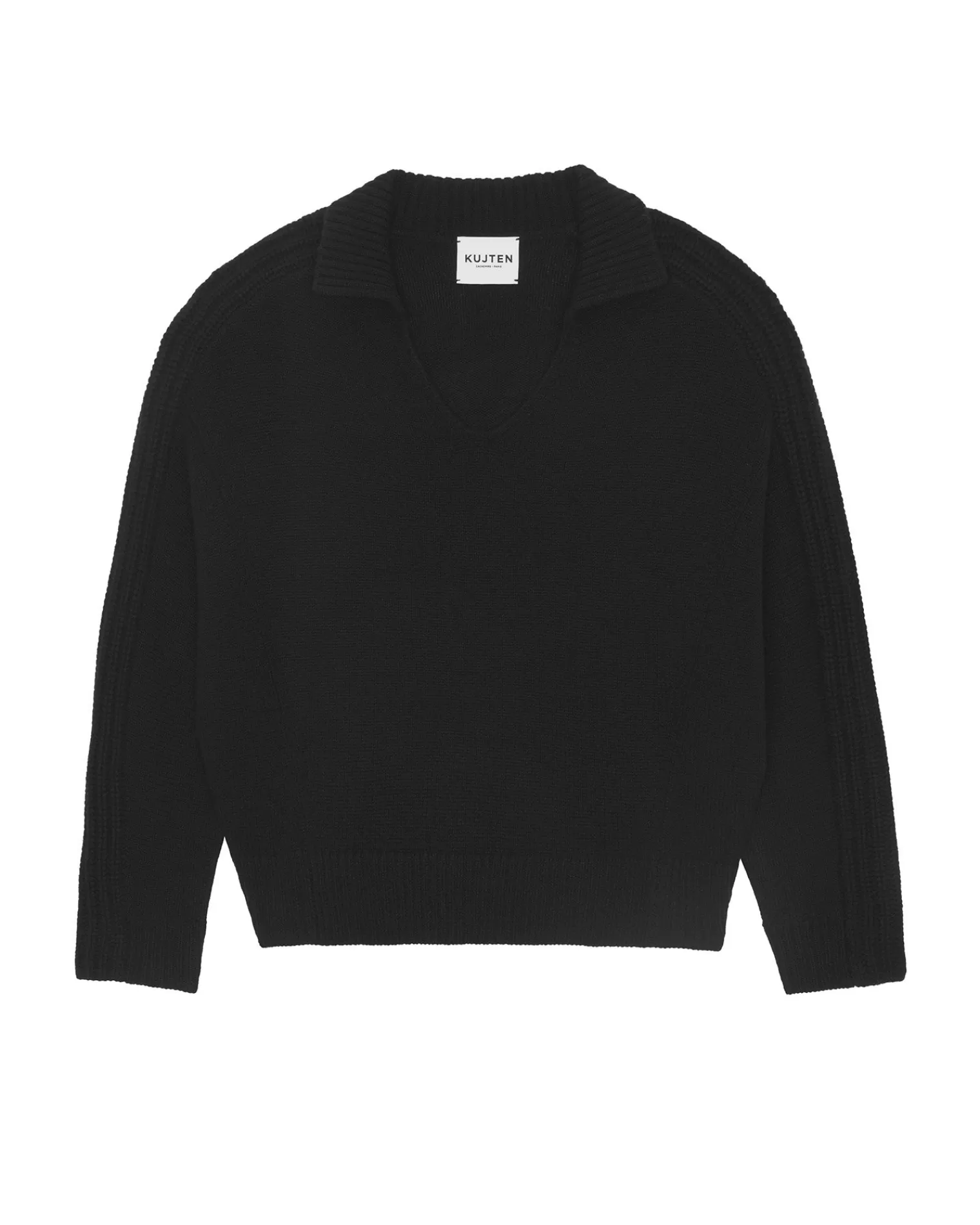 Kujten Sweaters & Sweatshirts>Woman Cashmere Polo Neck Sweater Noir