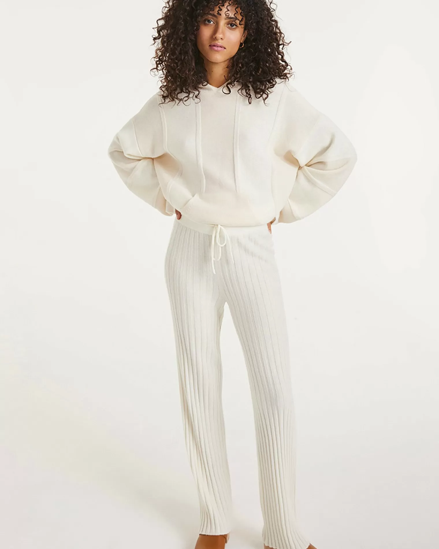 Kujten Pants & Shorts>Woman Cashmere Trousers Blanc