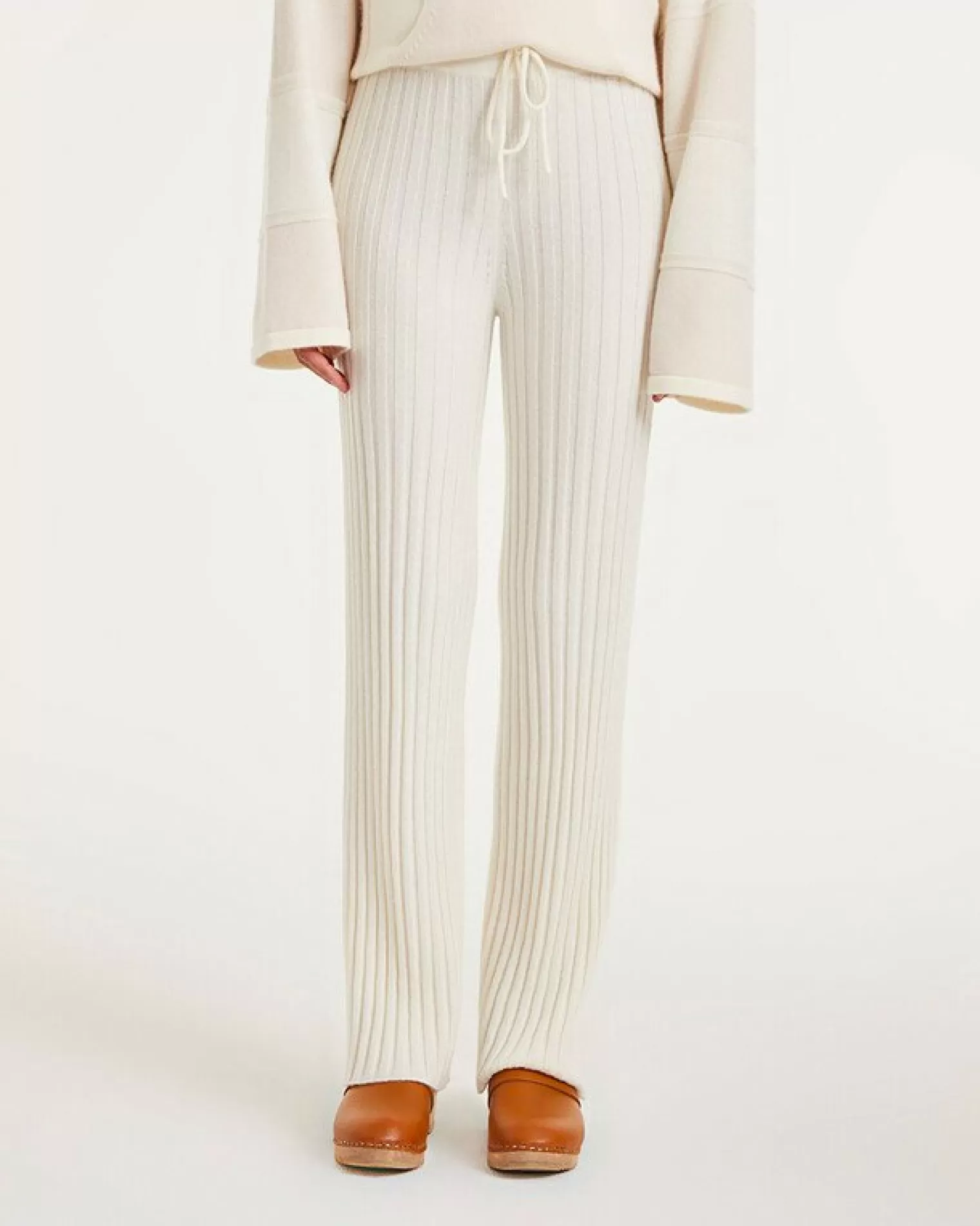 Kujten Pants & Shorts>Woman Cashmere Trousers Blanc