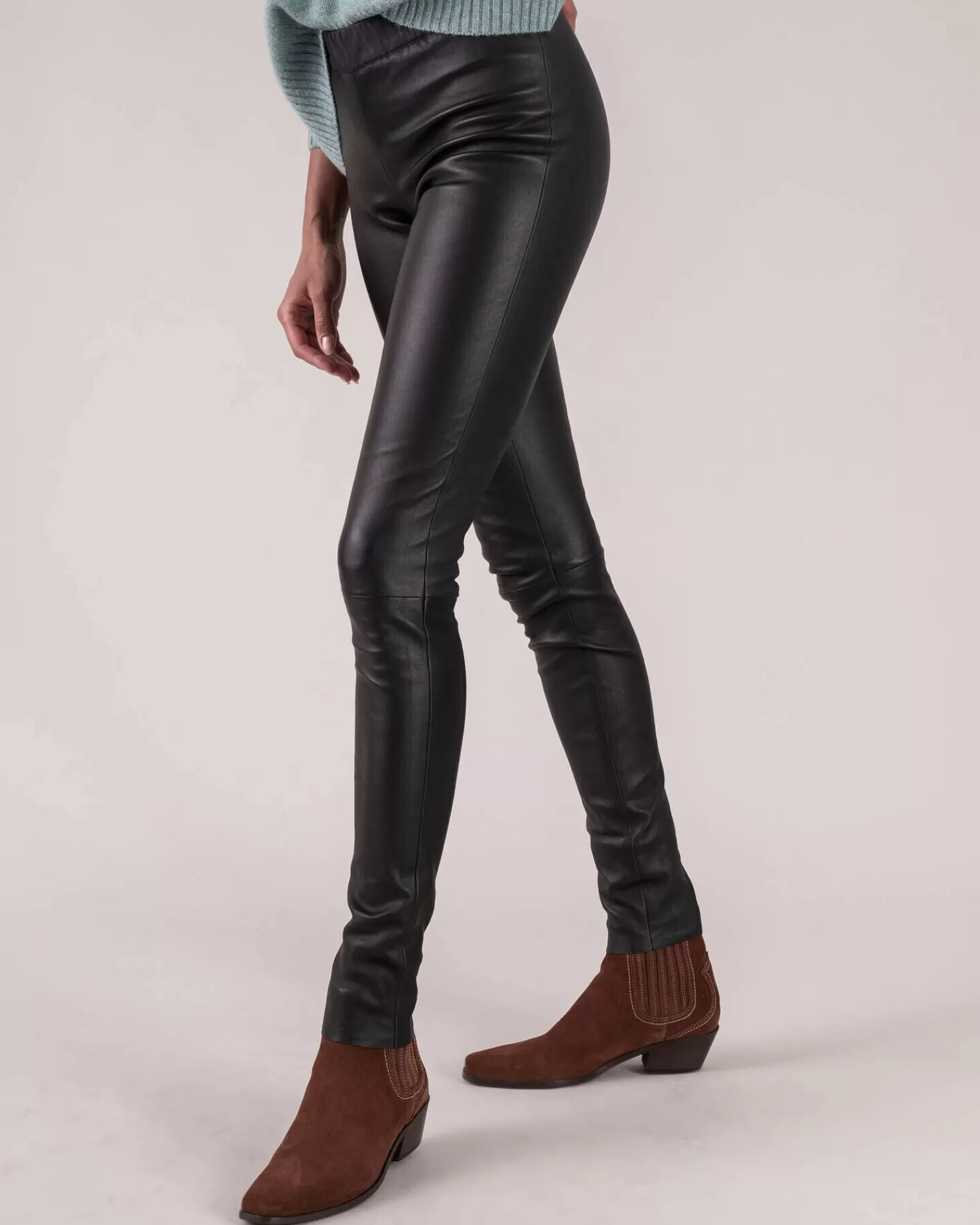 Kujten Joggings & Leggings>Woman Leather Legging Noir