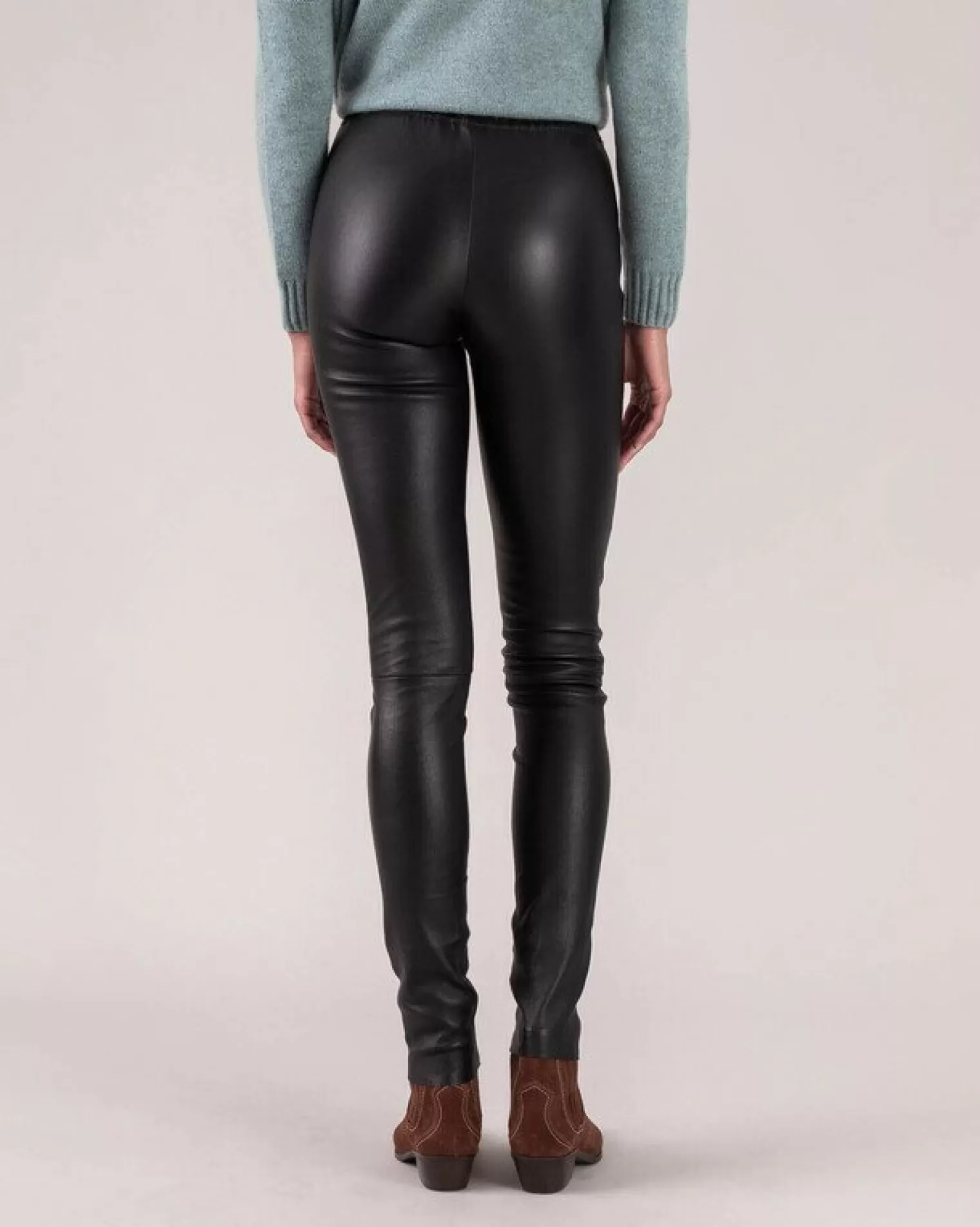 Kujten Joggings & Leggings>Woman Leather Legging Noir