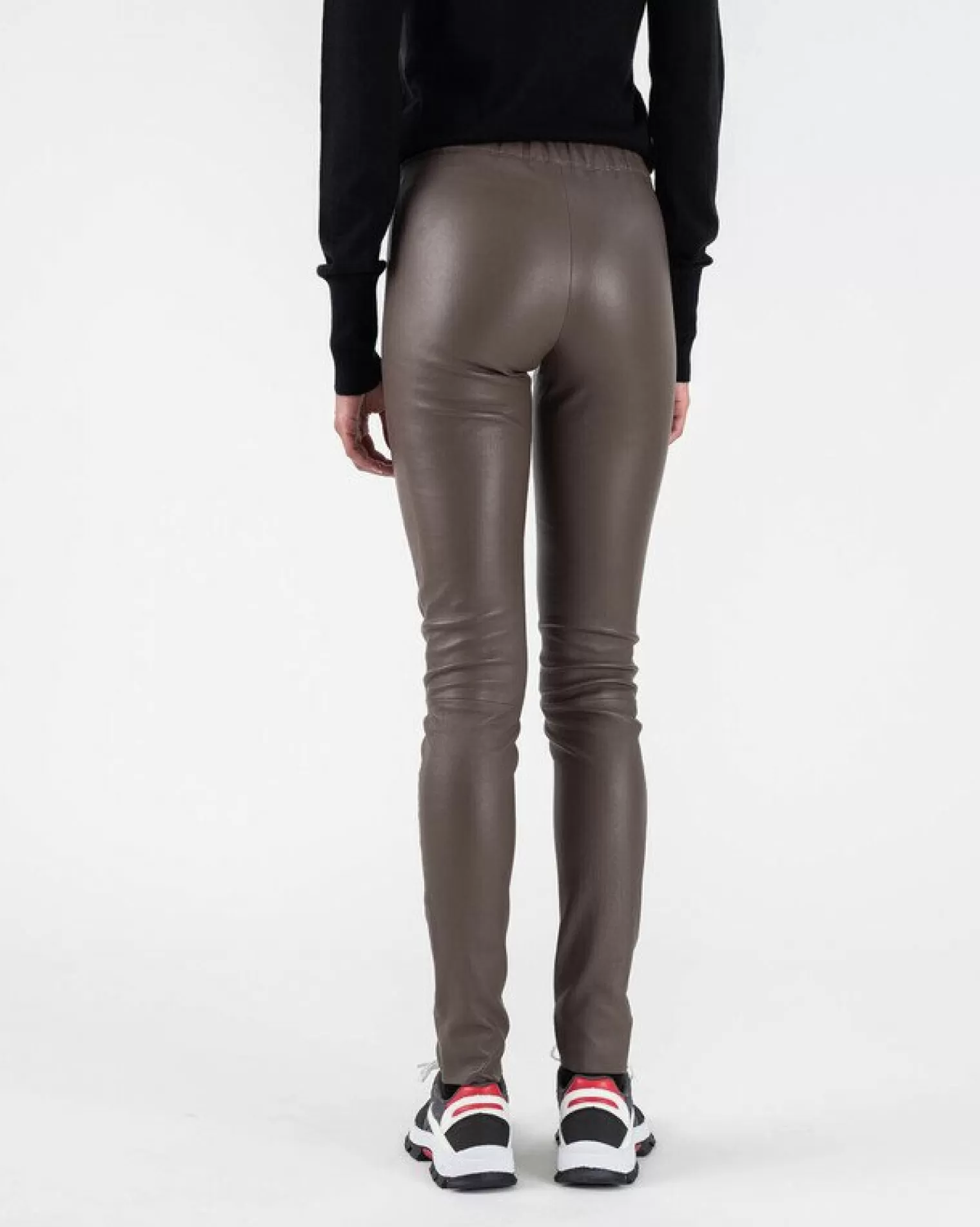 Kujten Joggings & Leggings>Woman Leather Legging Beige Taupe