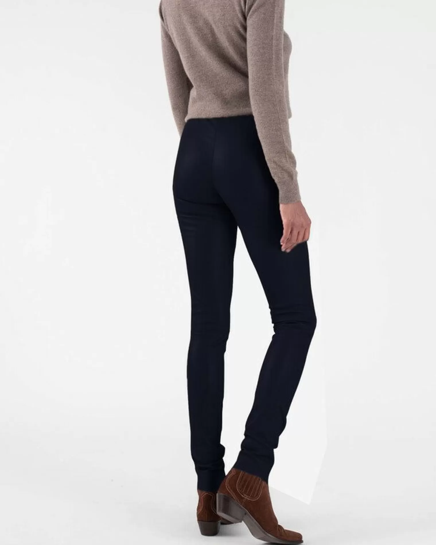 Kujten Joggings & Leggings>Woman Leather Leggings Bleu Marine Fonce