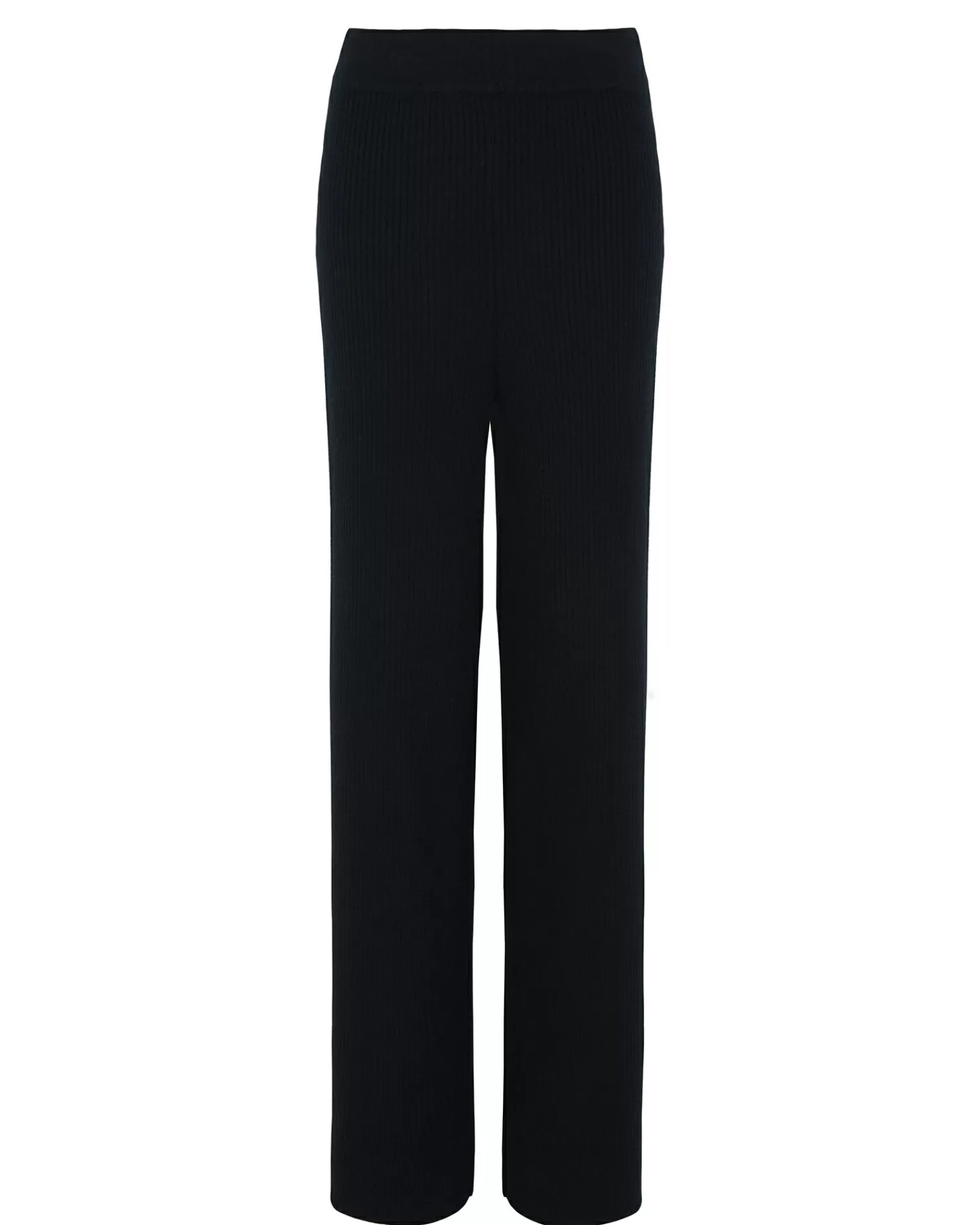 Kujten Pants & Shorts>Woman Ribbed Cashmere Trousers Noir