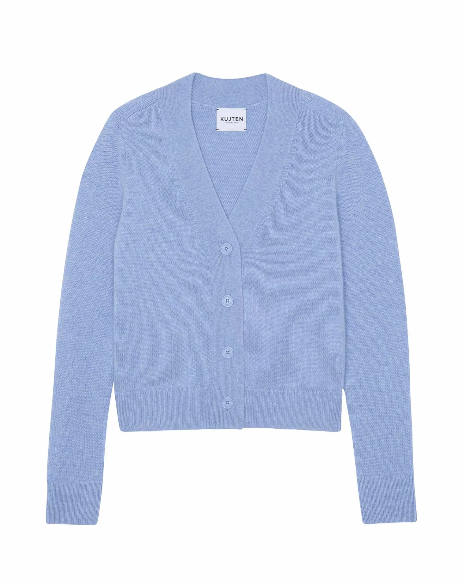 Kujten Jackets & Vests>Woman Short Cashmere Cardigan Bleu Jeans