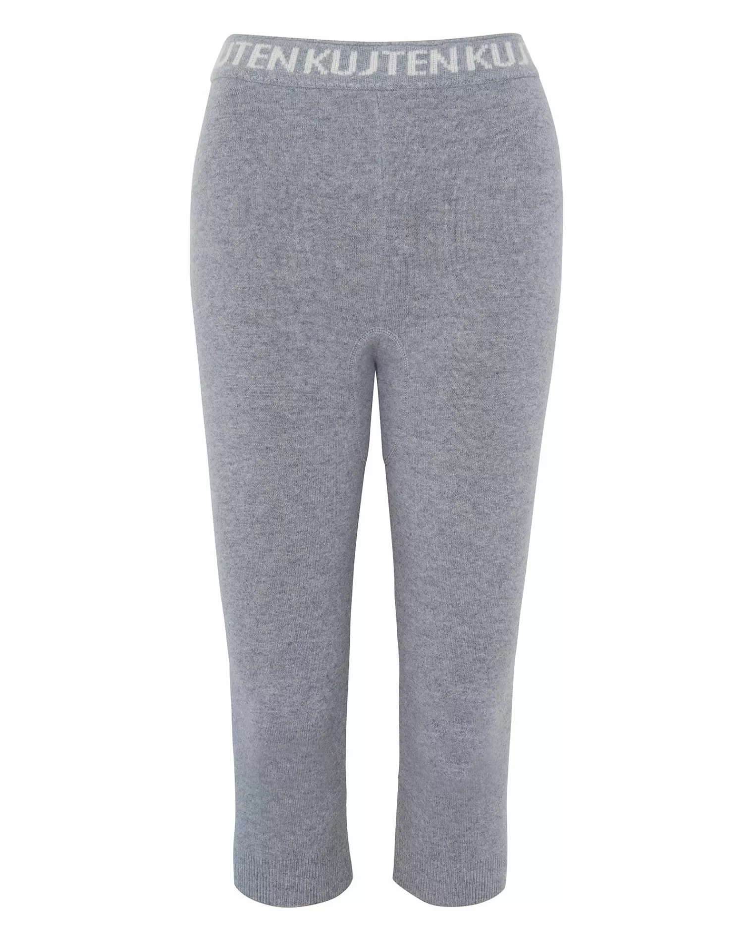 Kujten Joggings & Leggings>Woman Short Cashmere Stretch Legging Gris Chine