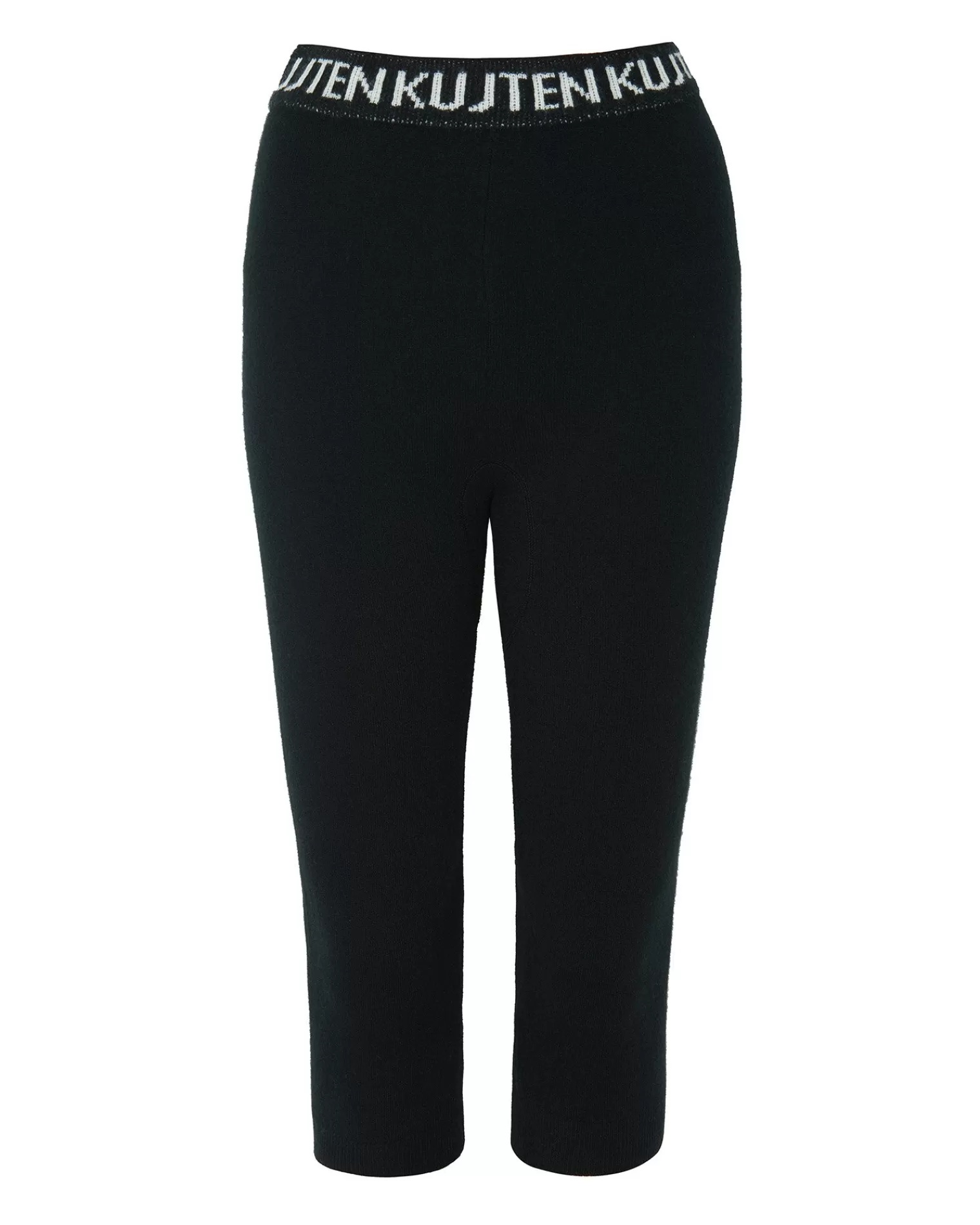 Kujten Joggings & Leggings>Woman Short Cashmere Stretch Legging Noir