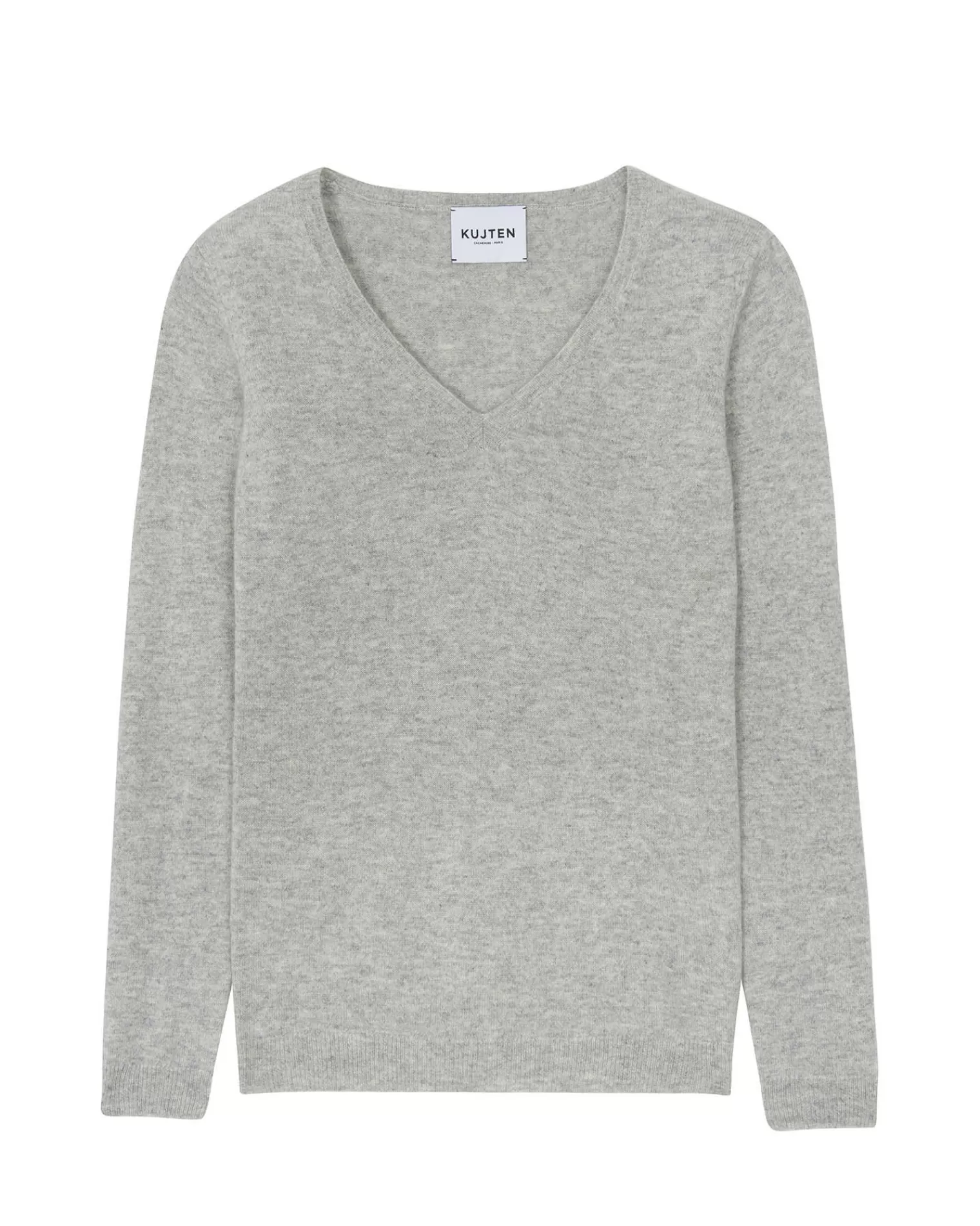 Kujten Sweaters & Sweatshirts>Women Basic Cashmere Sweater Gris Chine Clair