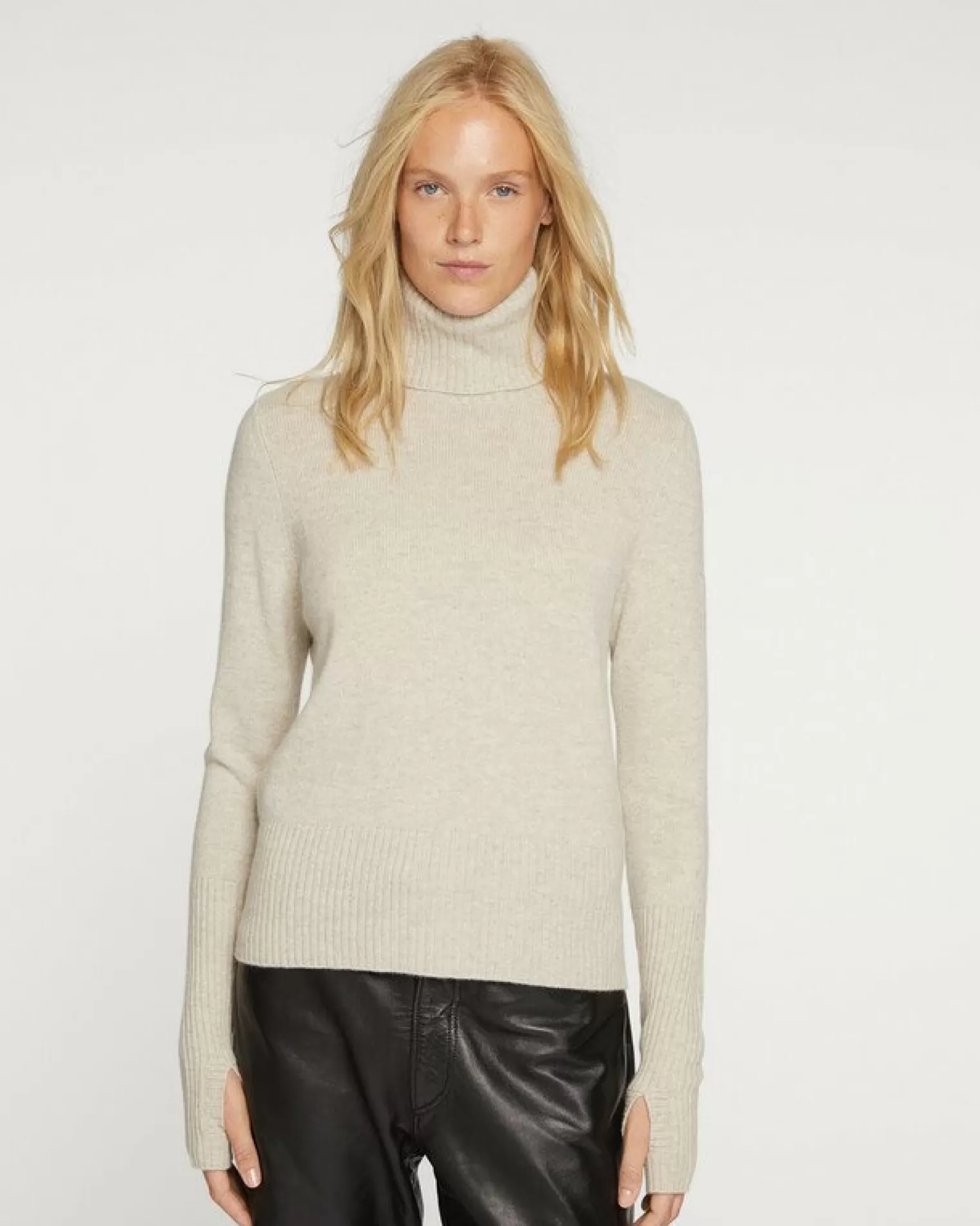 Kujten Sweaters & Sweatshirts>Women Cashmere Mitten Sleeves Sweater Avoine