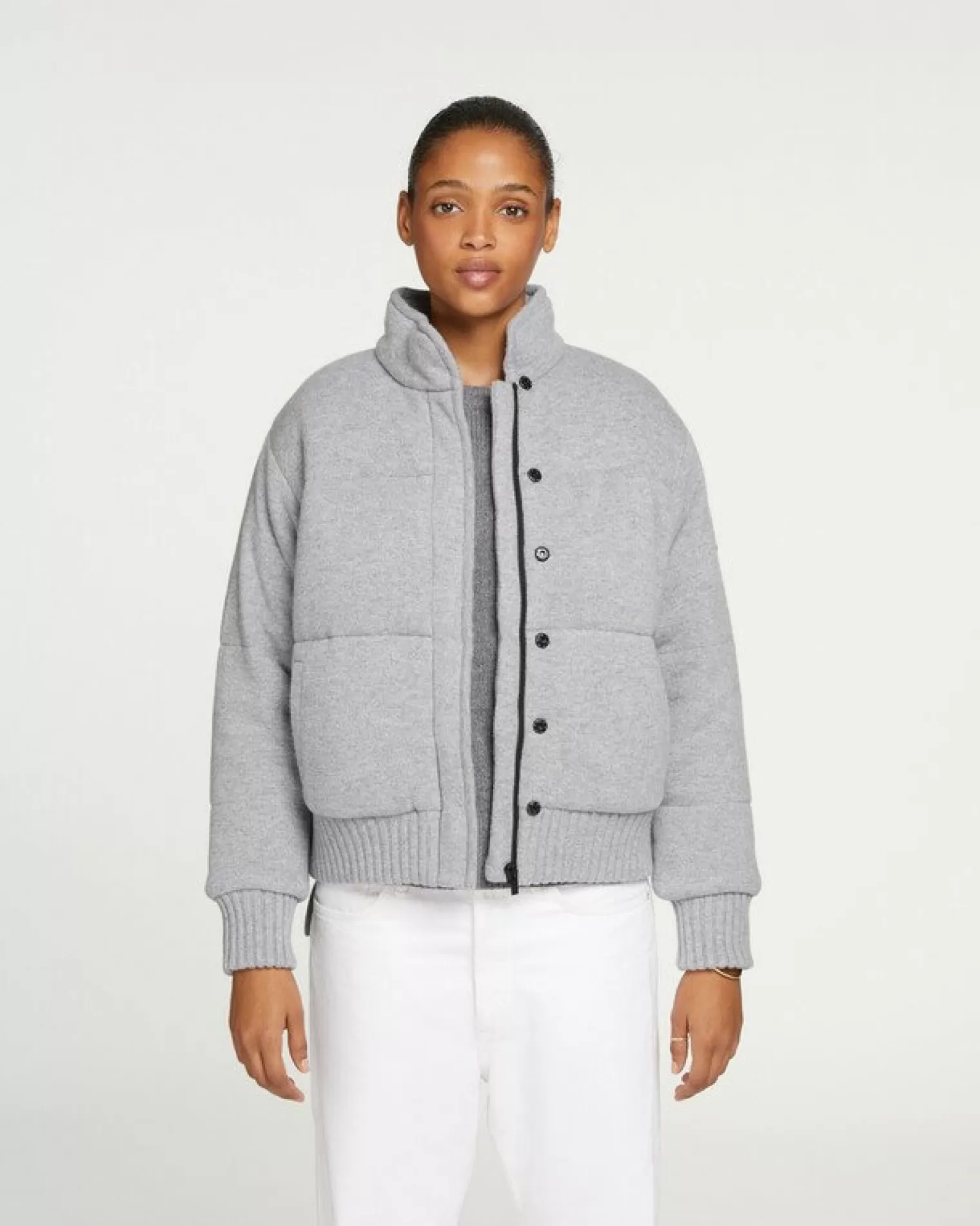 Kujten Coats>Women Cashmere Oversized Coat Gris Chine