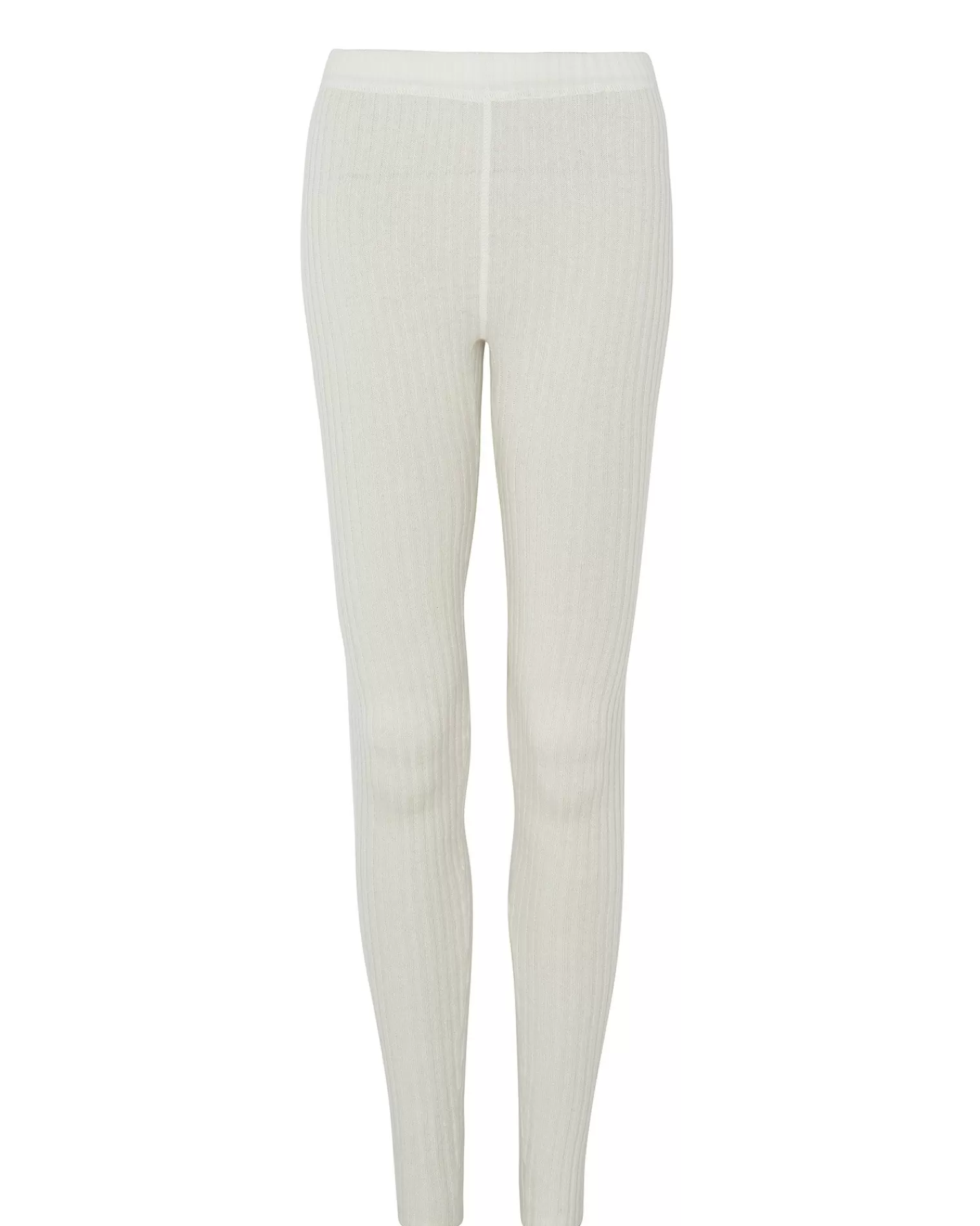 Kujten Joggings & Leggings>Women Cashmere Ribbed Leggings Blanc