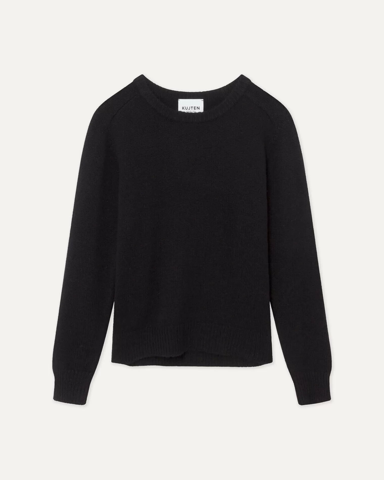 Kujten Sweaters & Sweatshirts>Women Cashmere Round Neck Sweater Noir